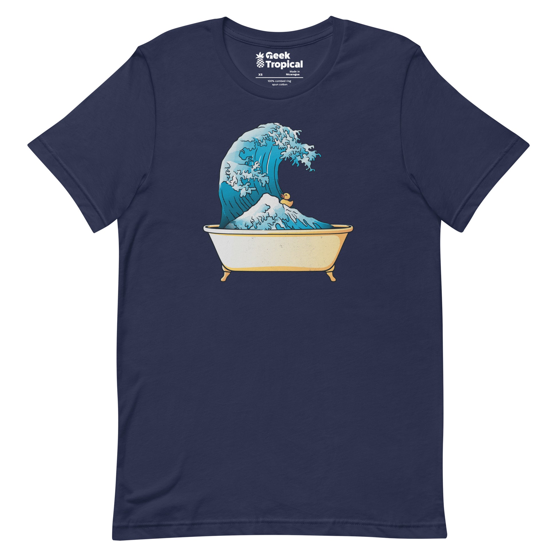 Bathtub Kanagawa Wave T-shirt Geek Nerd Advertise to Meta Design by Tobe Fonseca Funny Prints