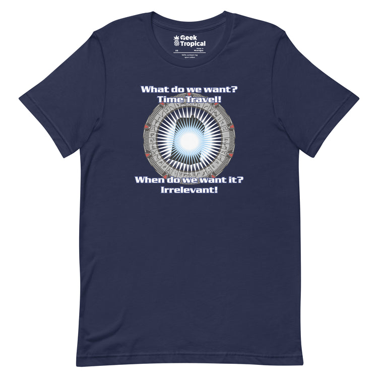 Time Travel T-Shirt Geek Nerd Advertise to Meta FLOW DESC WRITING Off World Designs