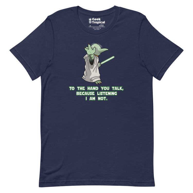 To Hand You Talk Not Listening T-Shirt Geek Nerd Advertise to Meta Fantasy Prints FLOW DESC WRITING