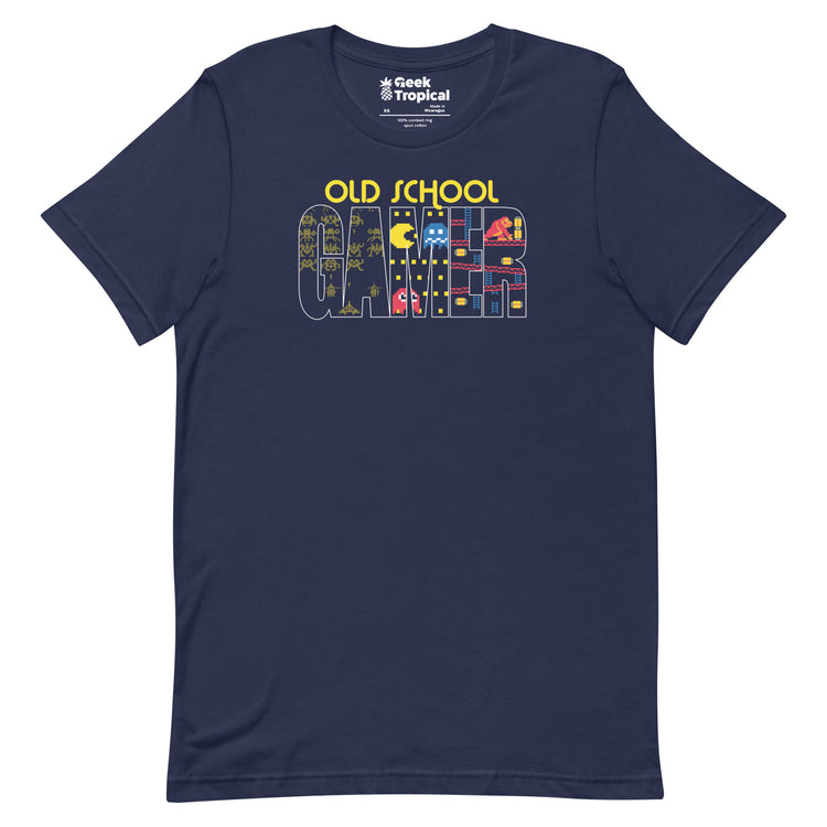 Old School Gamer T-Shirt Geek Nerd Advertise to Meta FLOW DESC WRITING Off World Designs