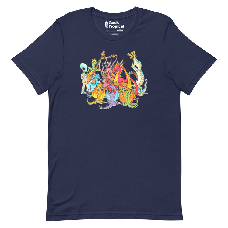 Alien Band T-Shirt Geek Nerd Advertise to Meta FLOW DESC WRITING music print