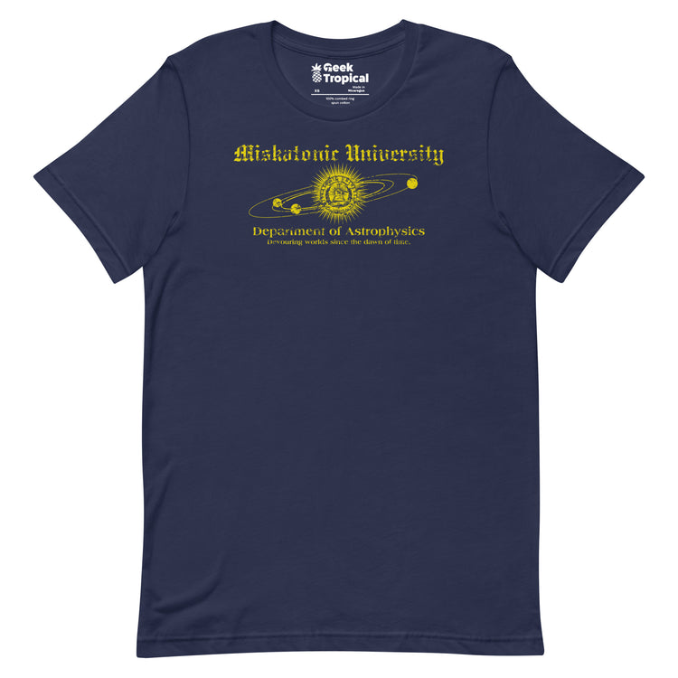 Miskatonic University Astrophysics T-Shirt Geek Nerd Advertise to Meta Book Prints Fantasy Prints
