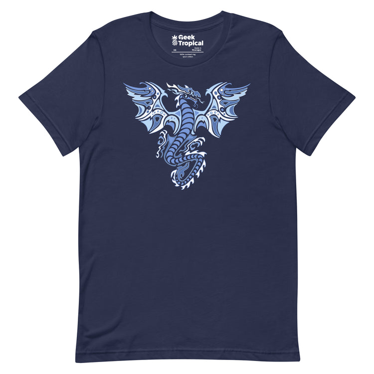 Ice Tribal Dragon T-Shirt Geek Nerd Advertise to Meta Fantasy Prints FLOW DESC WRITING