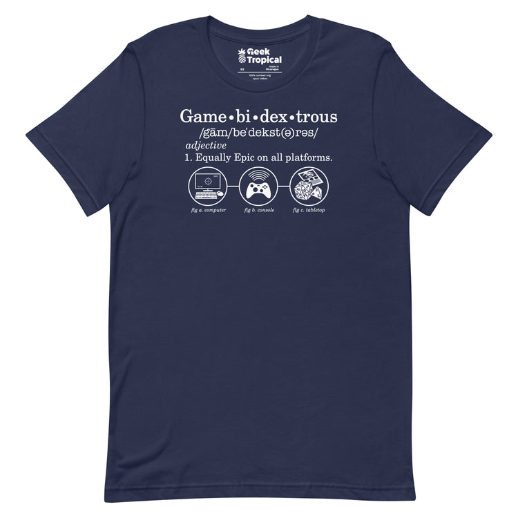 Gamebidextrous T-Shirt Geek Nerd Advertise to Meta FLOW DESC WRITING Funny Prints