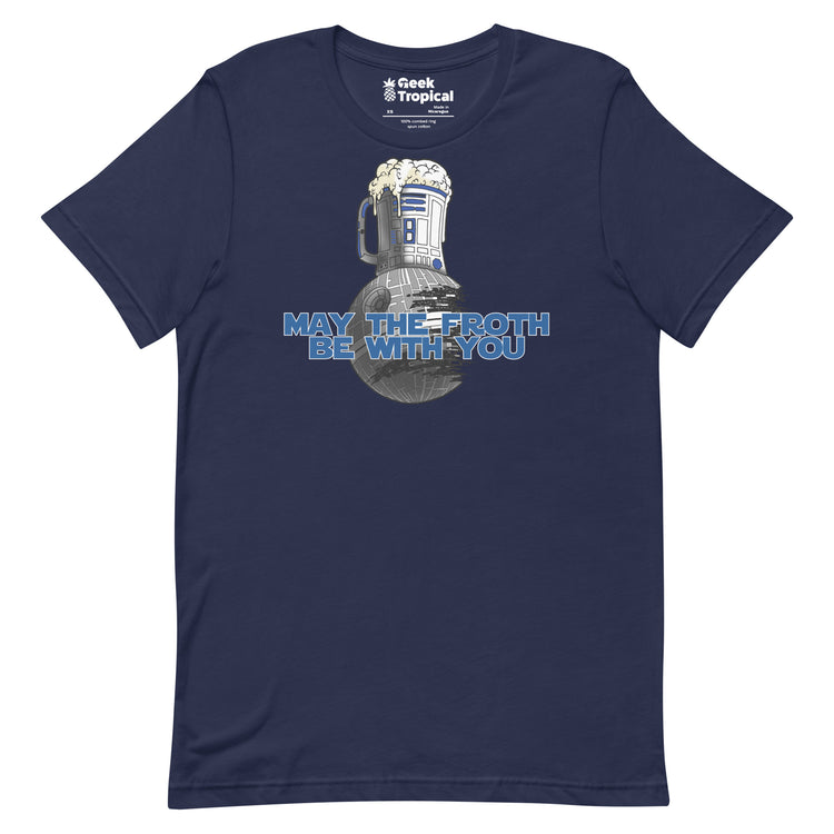 May the Froth Be With You T-Shirt Geek Nerd Advertise to Meta Fantasy Prints FLOW DESC WRITING