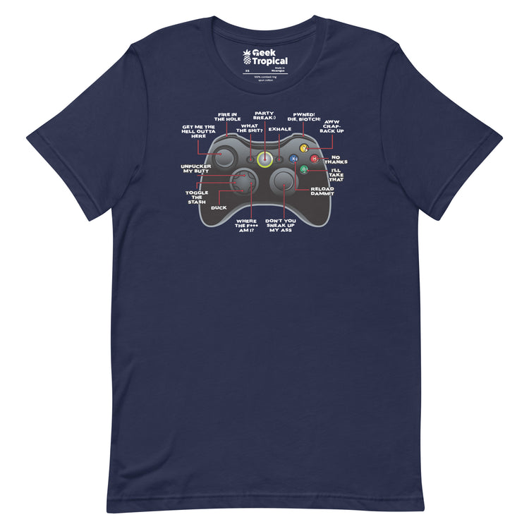 Game Controller How to Play T-Shirt Geek Nerd Advertise to Meta FLOW DESC WRITING Off World Designs
