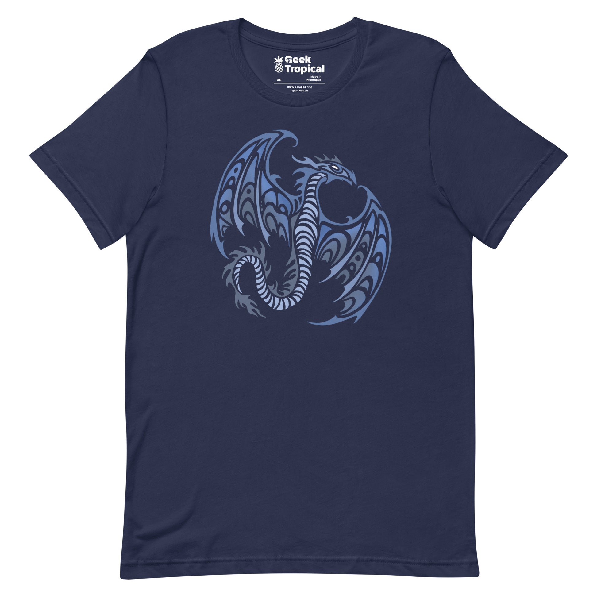 Blue Tribal Dragon T-Shirt 9