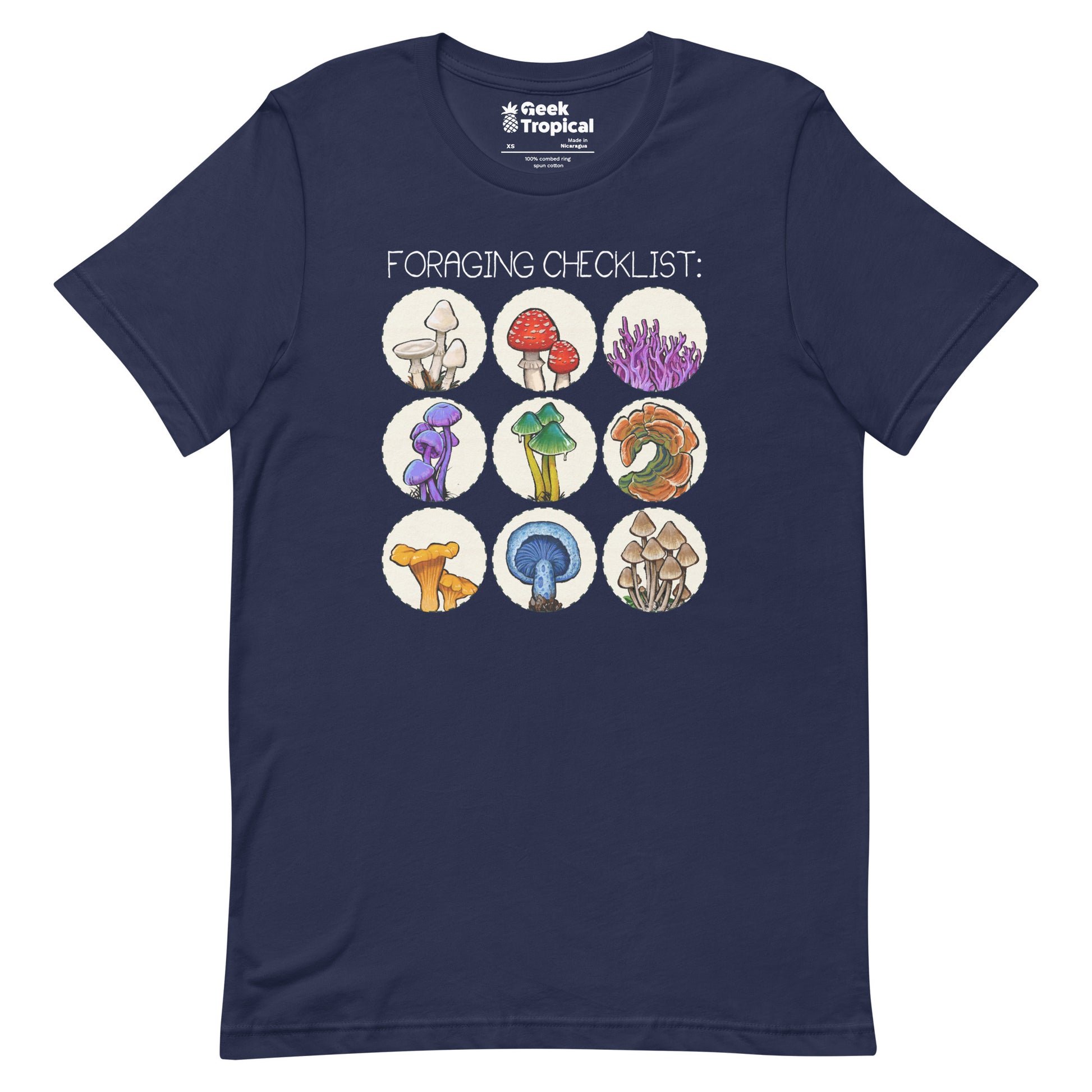 Foraging Checklist Mushrooms T-Shirt 7