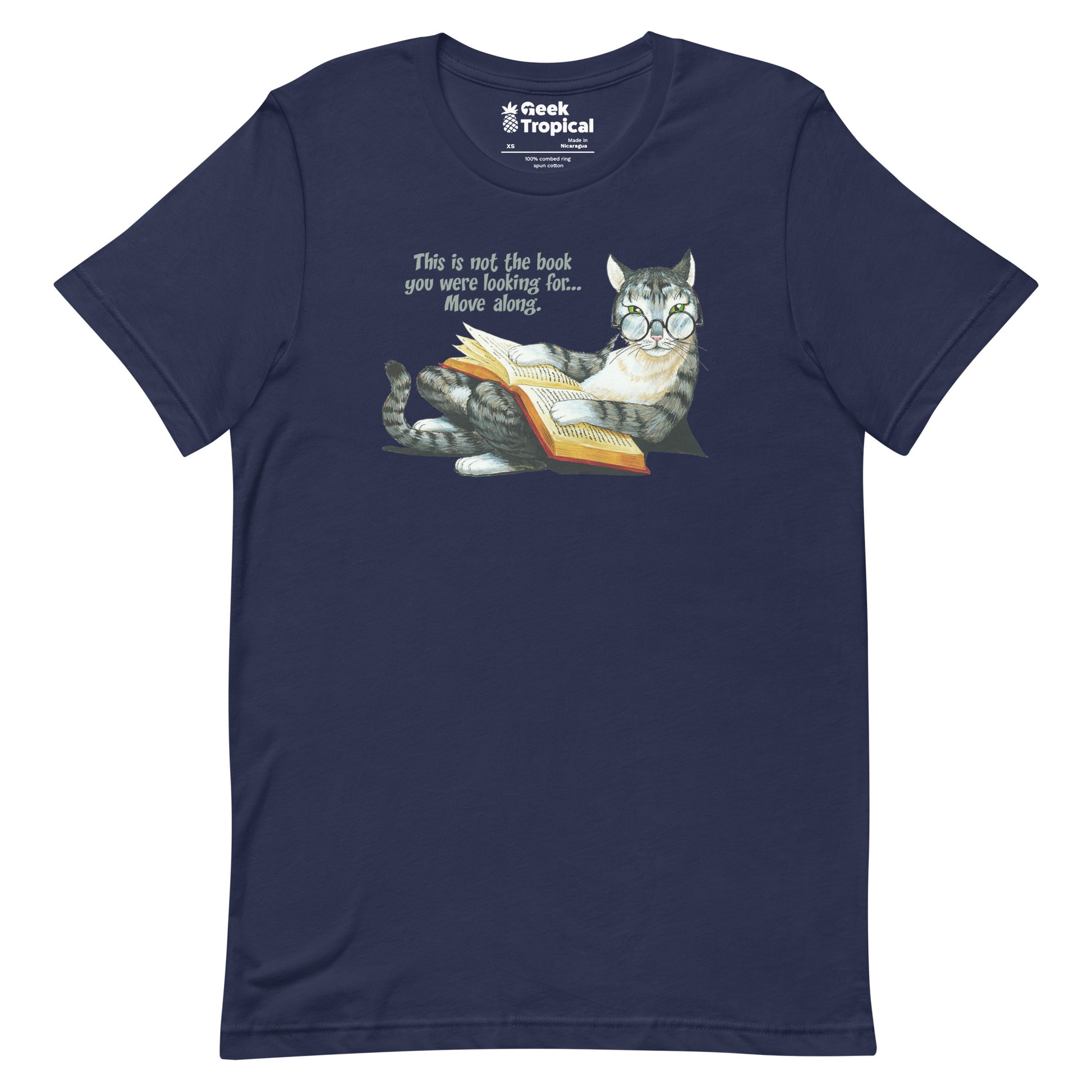 Grey Cat Reading T-Shirt 9