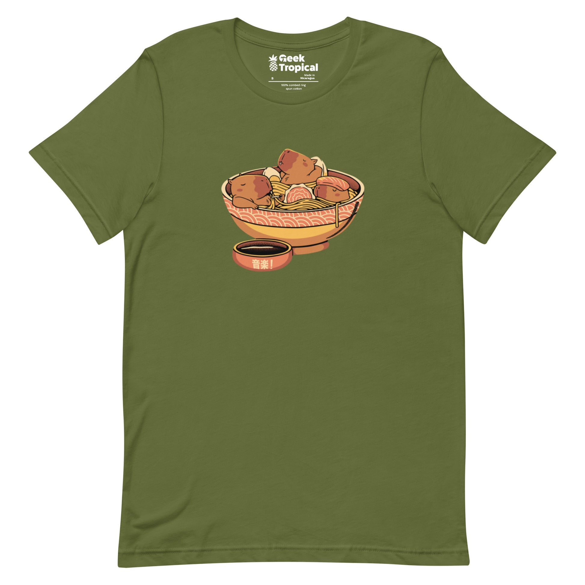 Capybara Cute Ramen T-Shirt Geek Nerd Animal Patterns Design by Tobe Fonseca FLOW DESC WRITING
