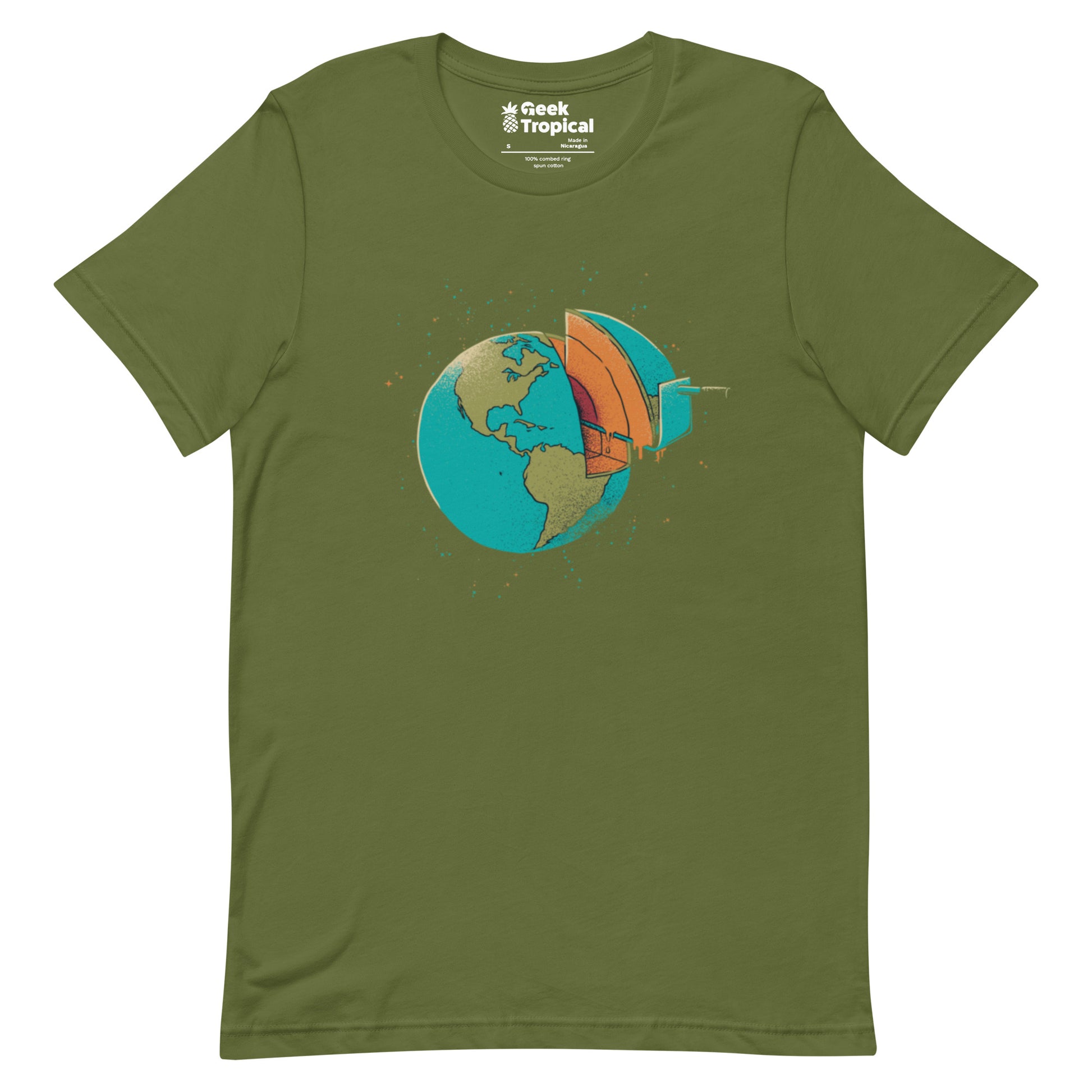Earth Crust Cake T-Shirt Geek Nerd Design by Tobe Fonseca FLOW DESC WRITING Funny Prints