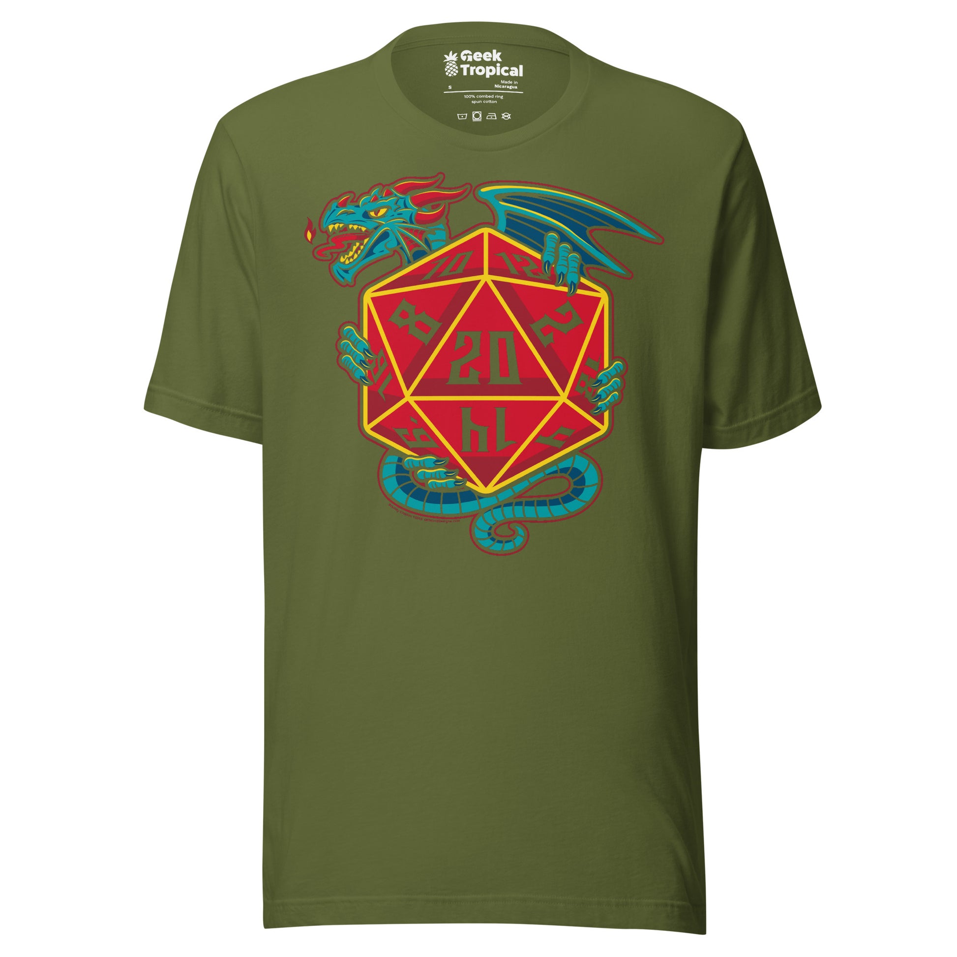D20 Dice Dragon T-Shirt Geek Nerd Advertise to Meta board game print dnd & rpg print
