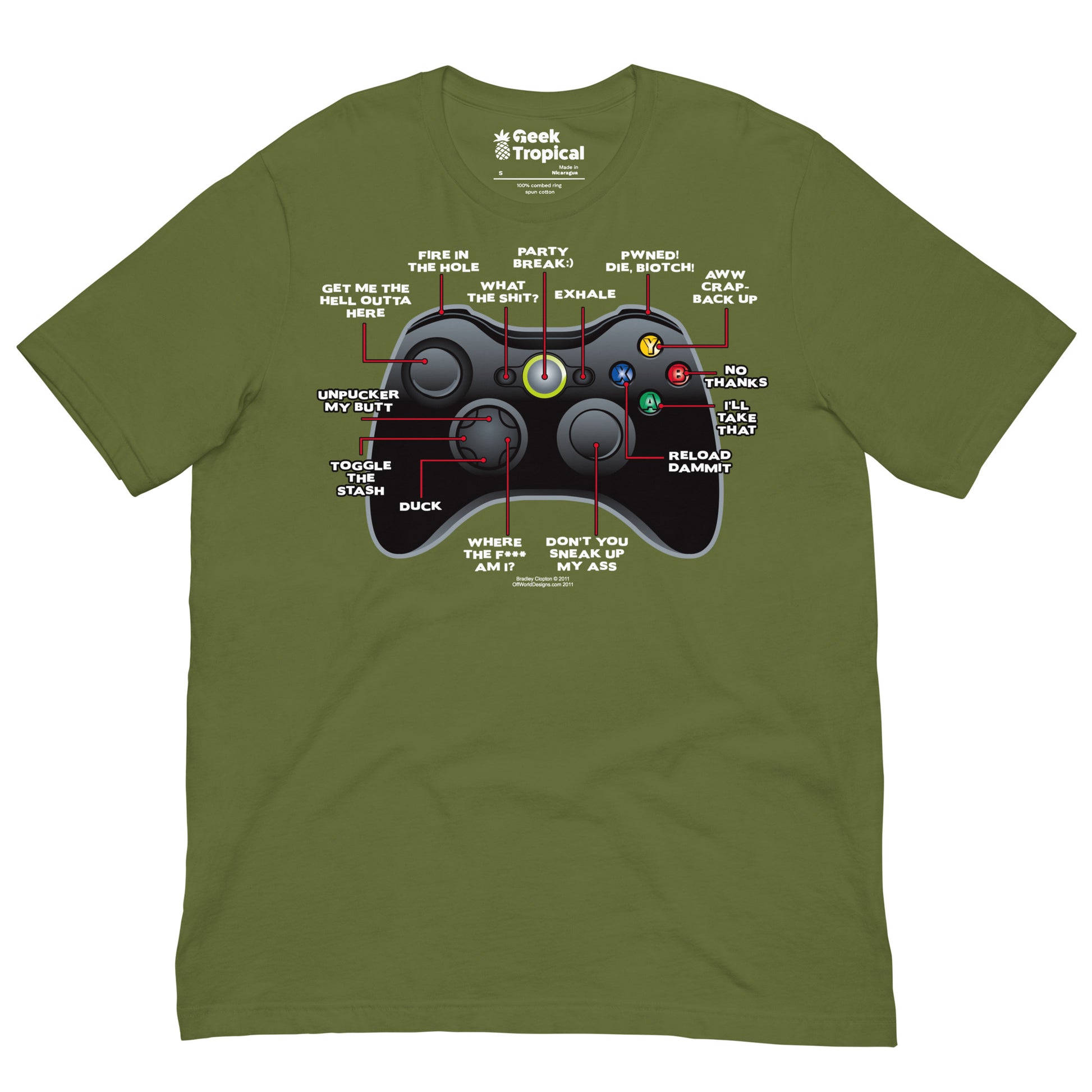 Game Controller t-shirt Geek Nerd Advertise to Meta FLOW DESC WRITING Off World Designs