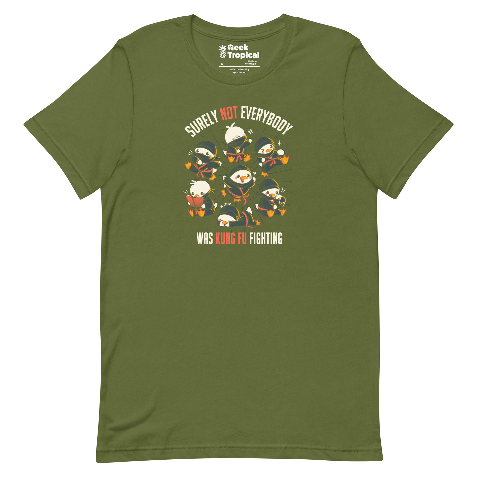 Surely Not Everybody Was Kung Fu Fighting Duck Ninja T-Shirt Geek Nerd Advertise to Meta Design by Tobe Fonseca FLOW DESC WRITING