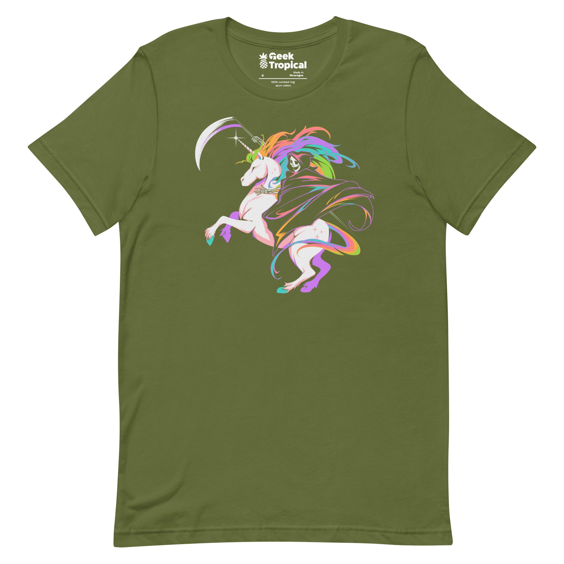 Death Unicorn T-Shirt Geek Nerd Advertise to Meta Design by Tobe Fonseca Fantasy Prints