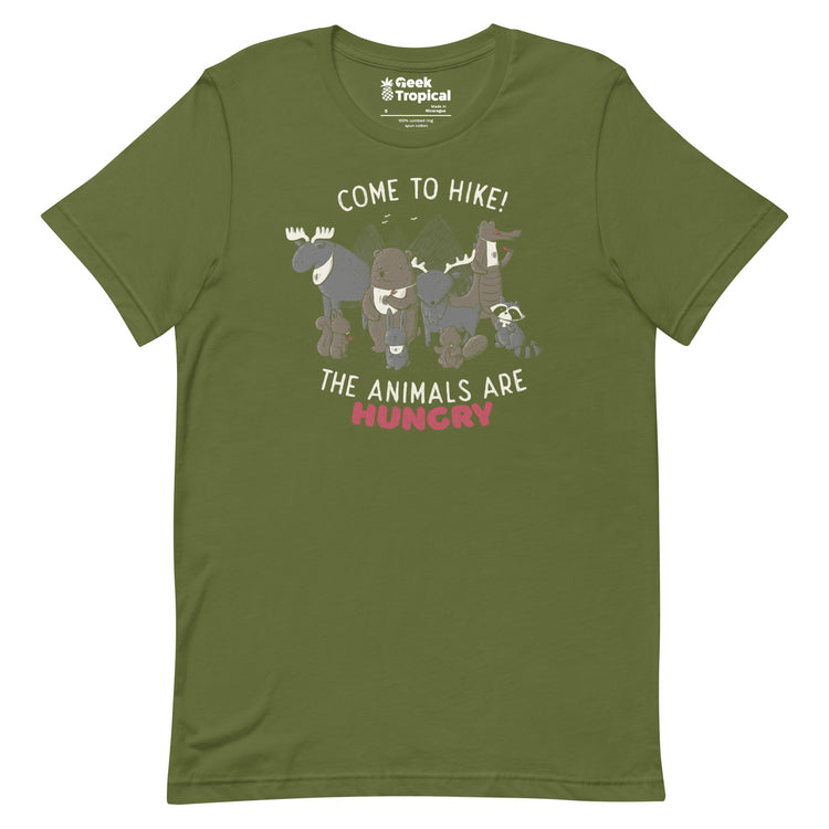 Come to Hike! The Animals Are Hungry T-Shirt Geek Nerd Advertise to Meta Design by Tobe Fonseca FLOW DESC WRITING