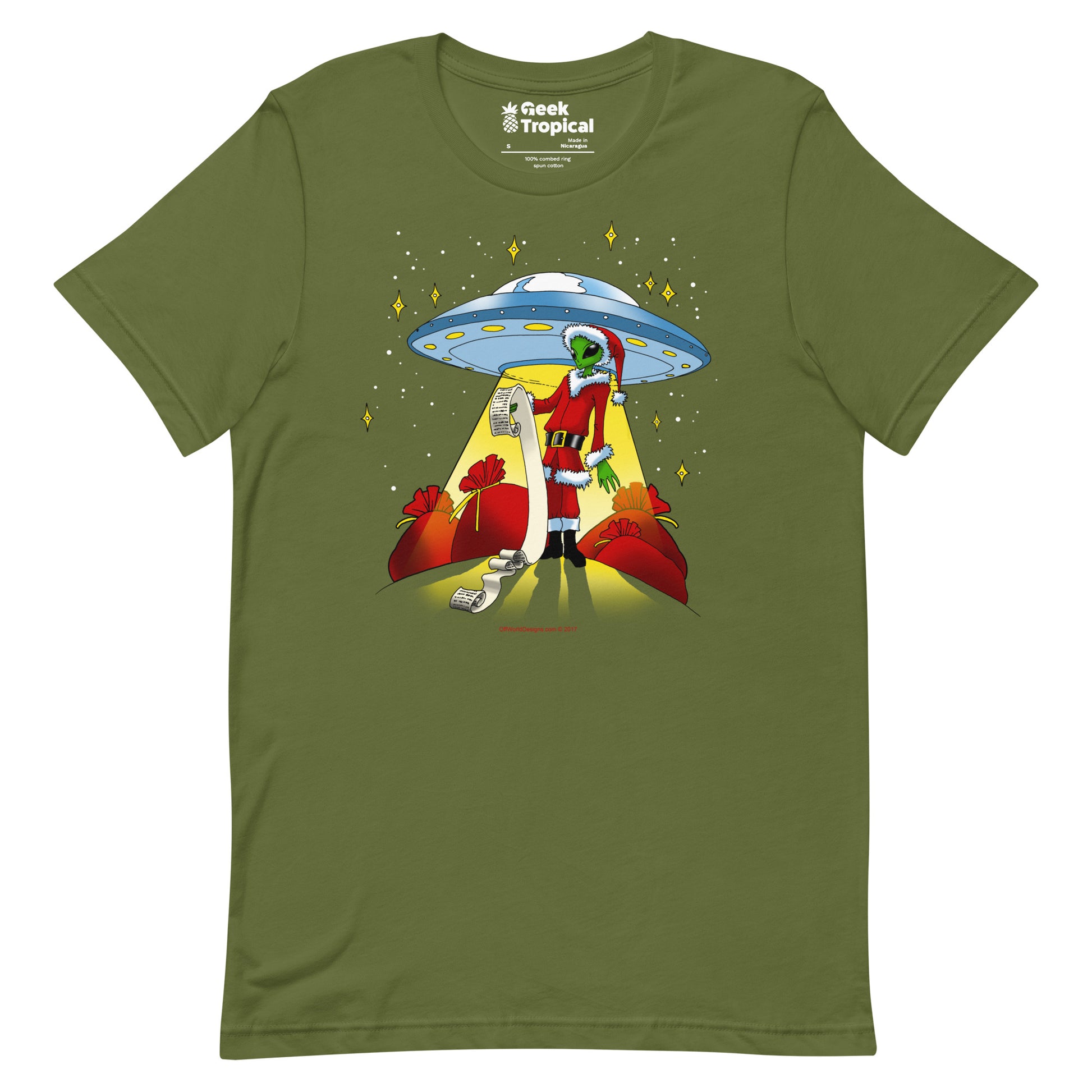 Xmas 2017 Alien T-Shirt Geek Nerd Advertise to Meta Christmas Print FLOW DESC WRITING