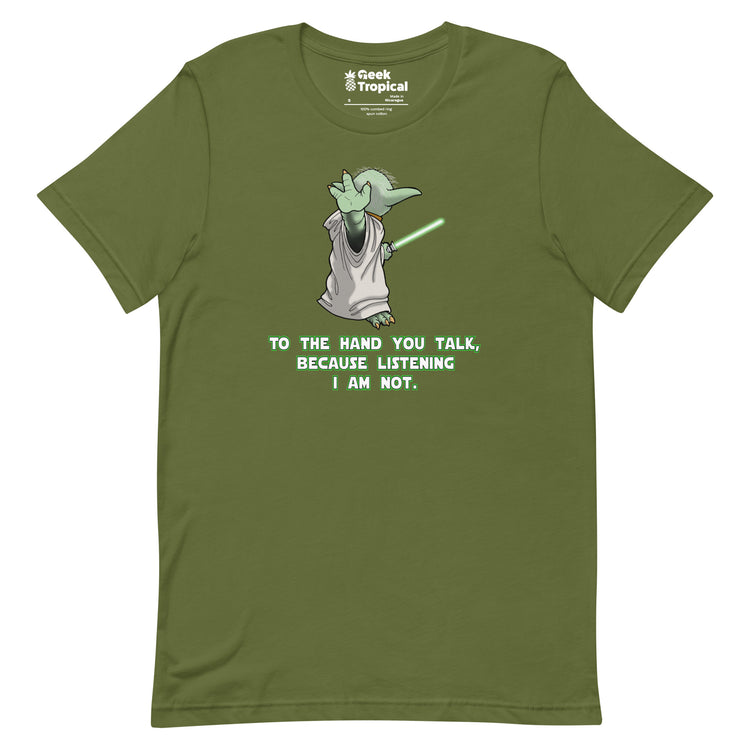 To Hand You Talk Not Listening T-Shirt Geek Nerd Advertise to Meta Fantasy Prints FLOW DESC WRITING