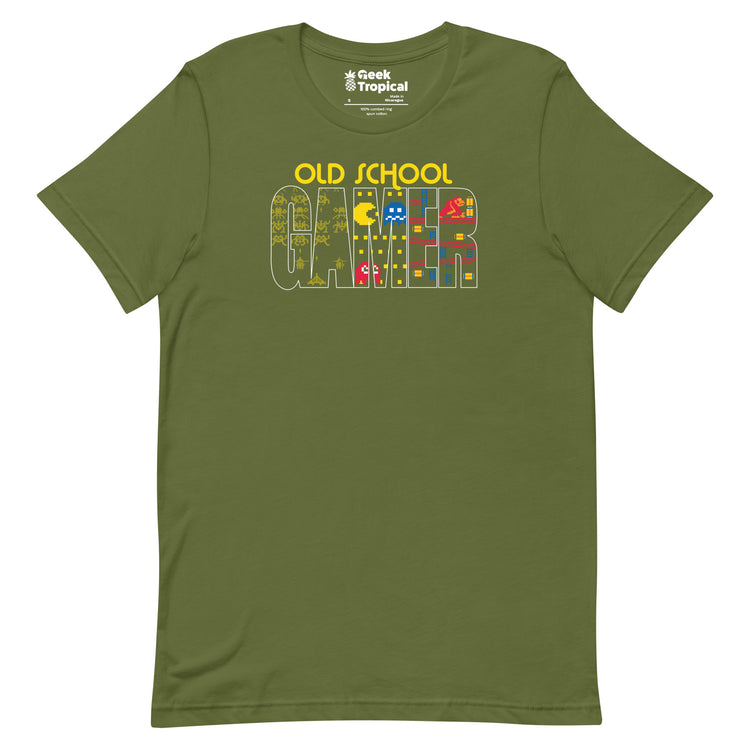 Old School Gamer T-Shirt Geek Nerd Advertise to Meta FLOW DESC WRITING Off World Designs