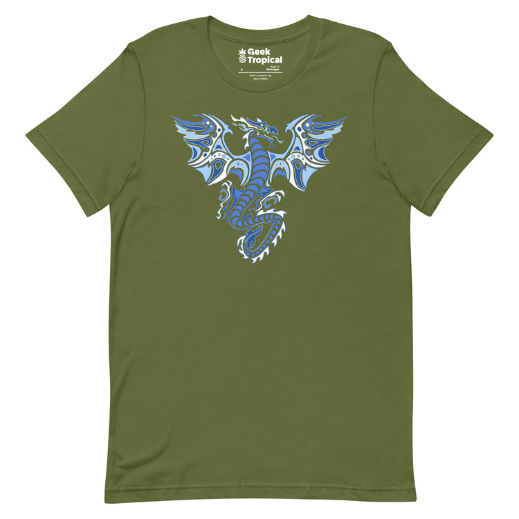 Ice Tribal Dragon T-Shirt Geek Nerd Advertise to Meta Fantasy Prints FLOW DESC WRITING