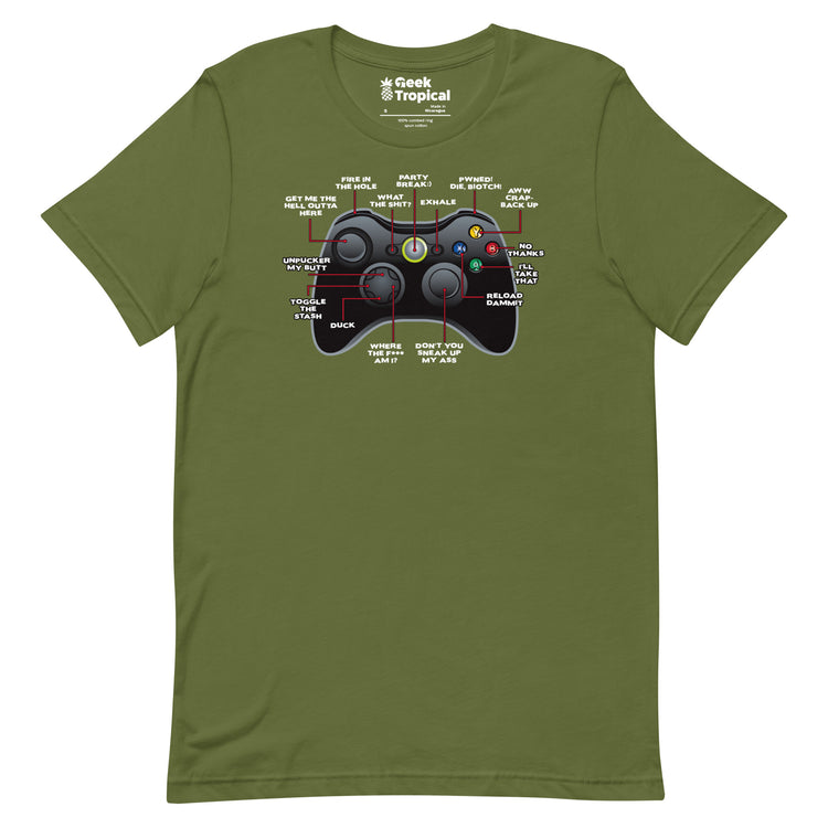 Game Controller How to Play T-Shirt Geek Nerd Advertise to Meta FLOW DESC WRITING Off World Designs