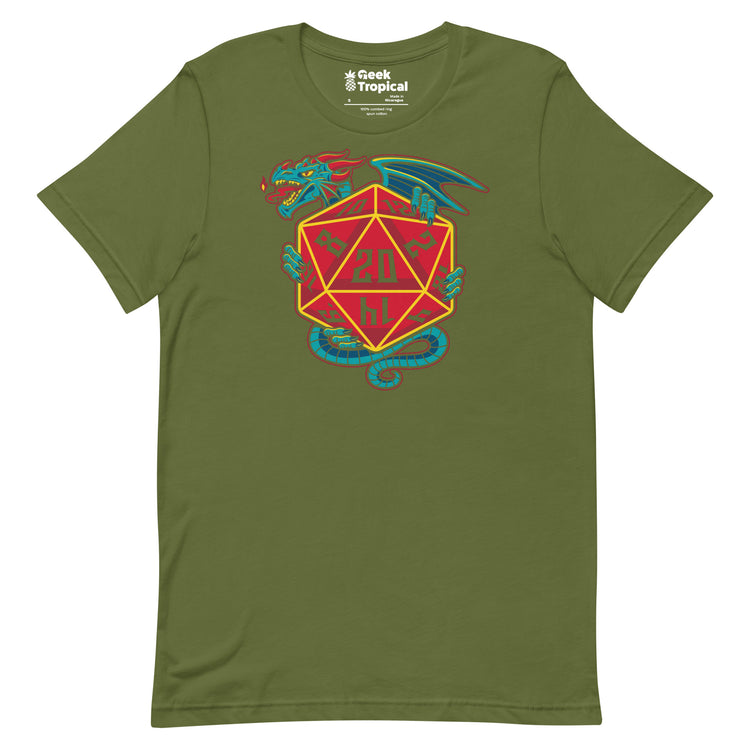 D20 Dice Dragon T-Shirt Geek Nerd Advertise to Meta board game print dnd & rpg print
