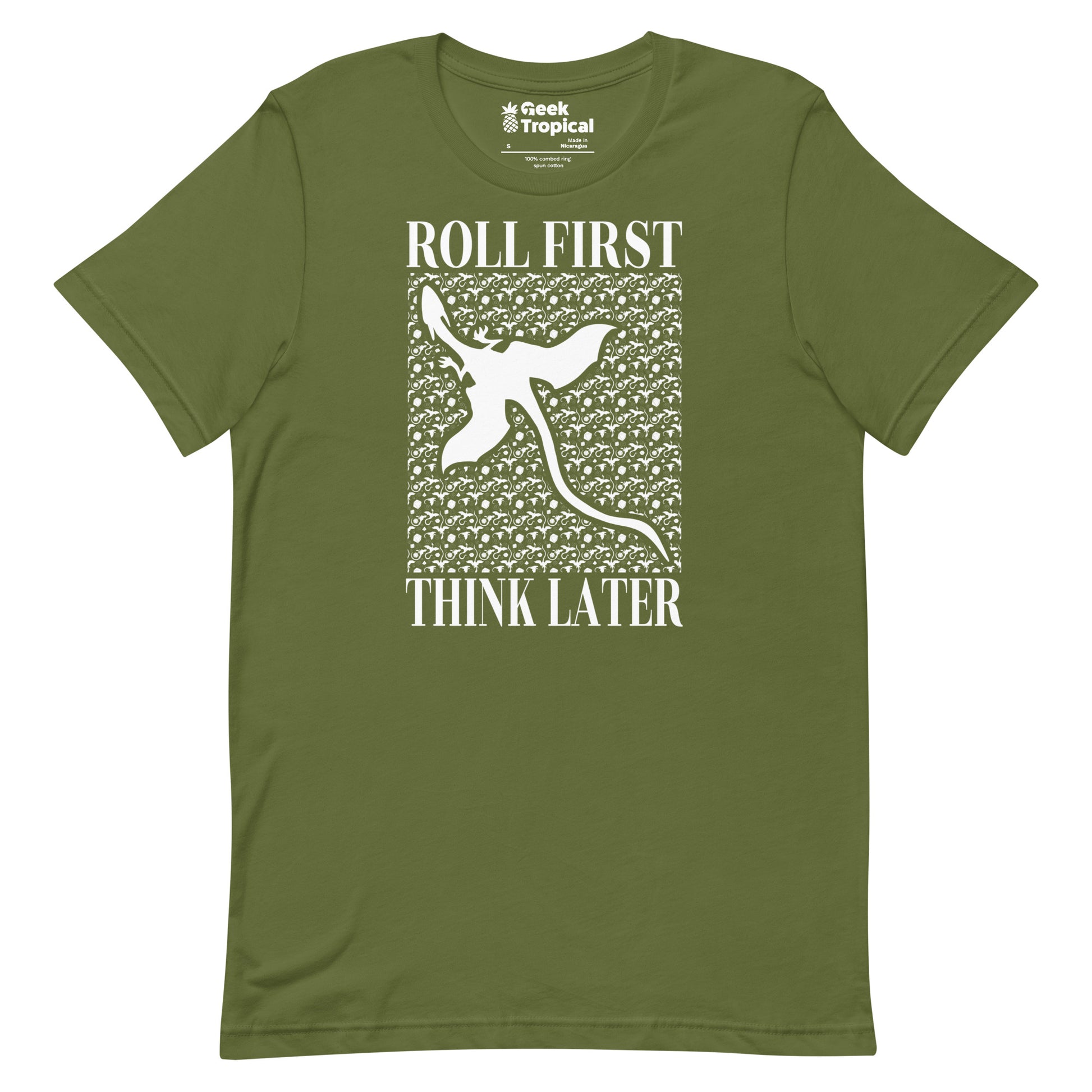 Roll First Think Later Dnd Dragons T-Shirt 12