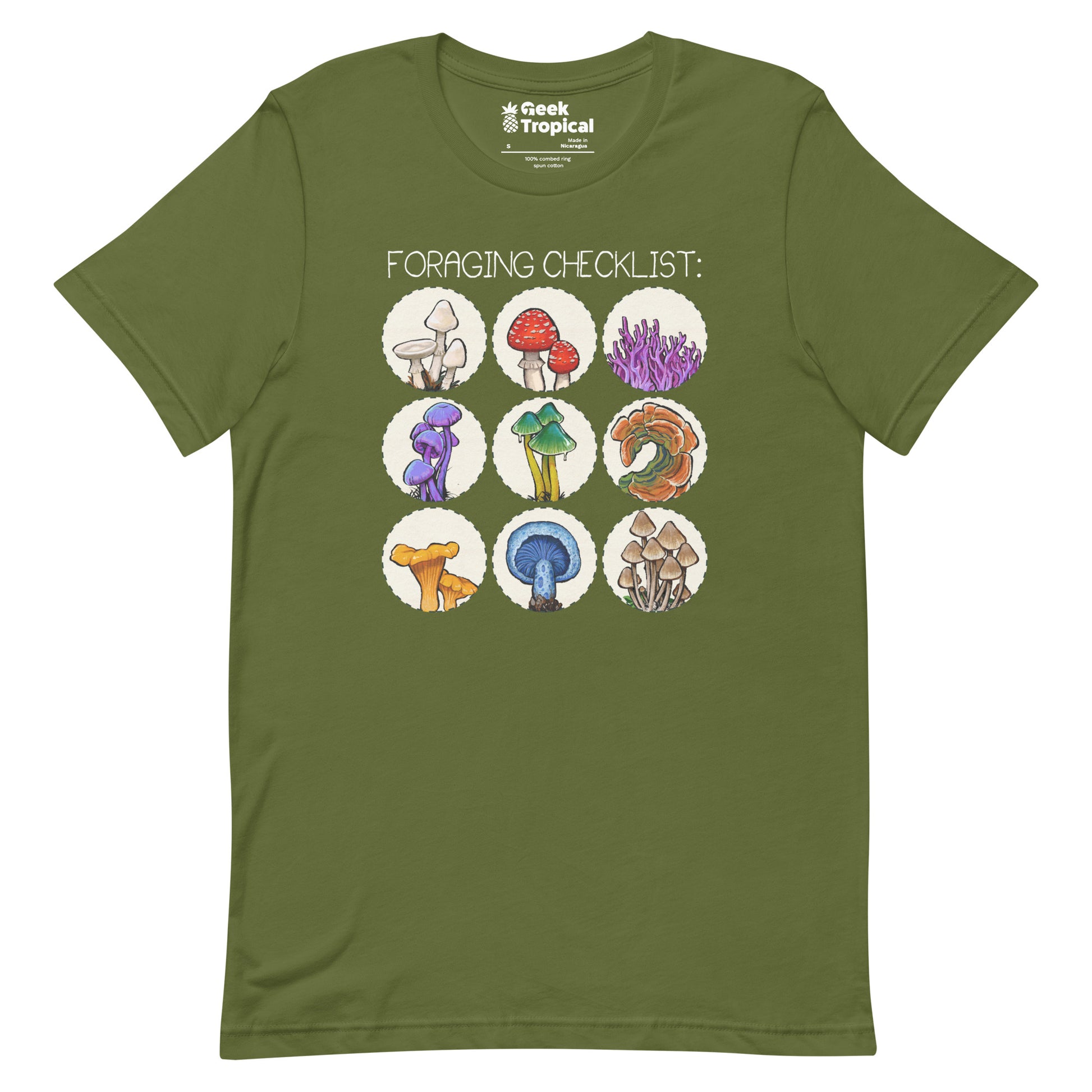 Foraging Checklist Mushrooms T-Shirt 12