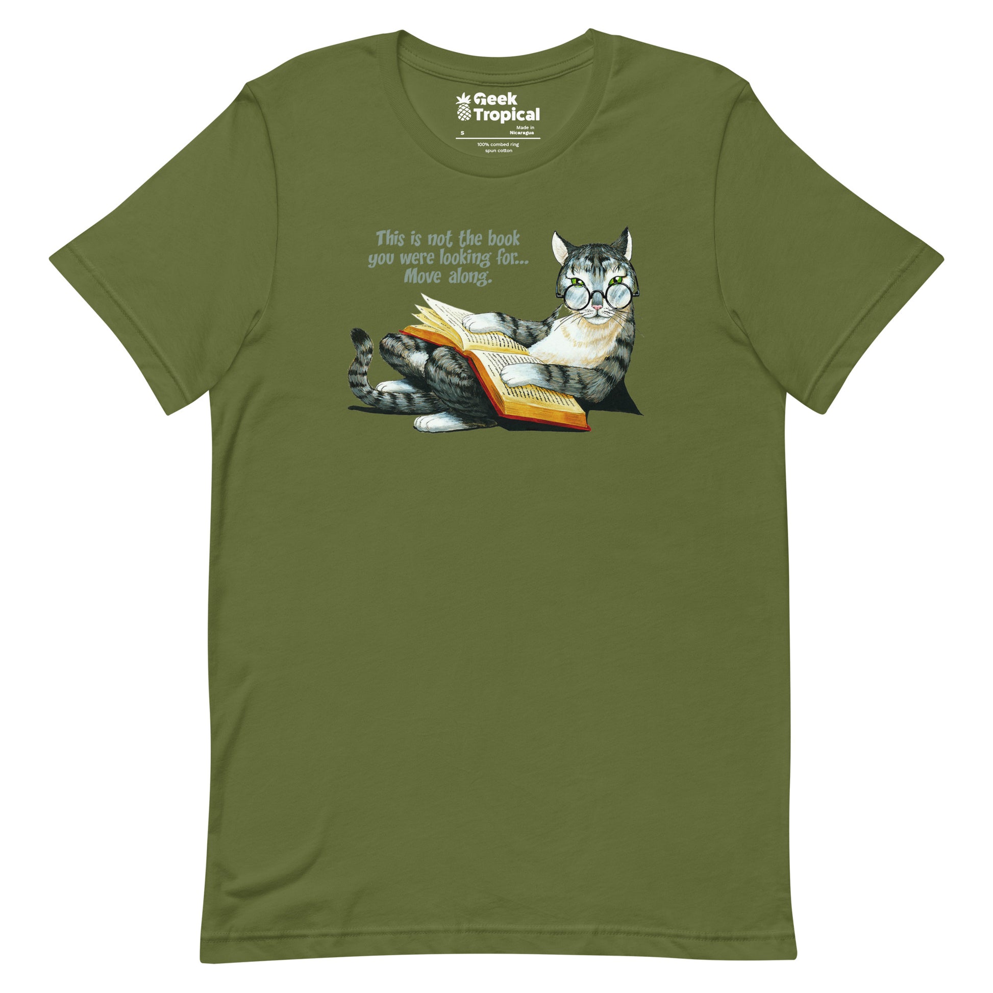 Grey Cat Reading T-Shirt 15