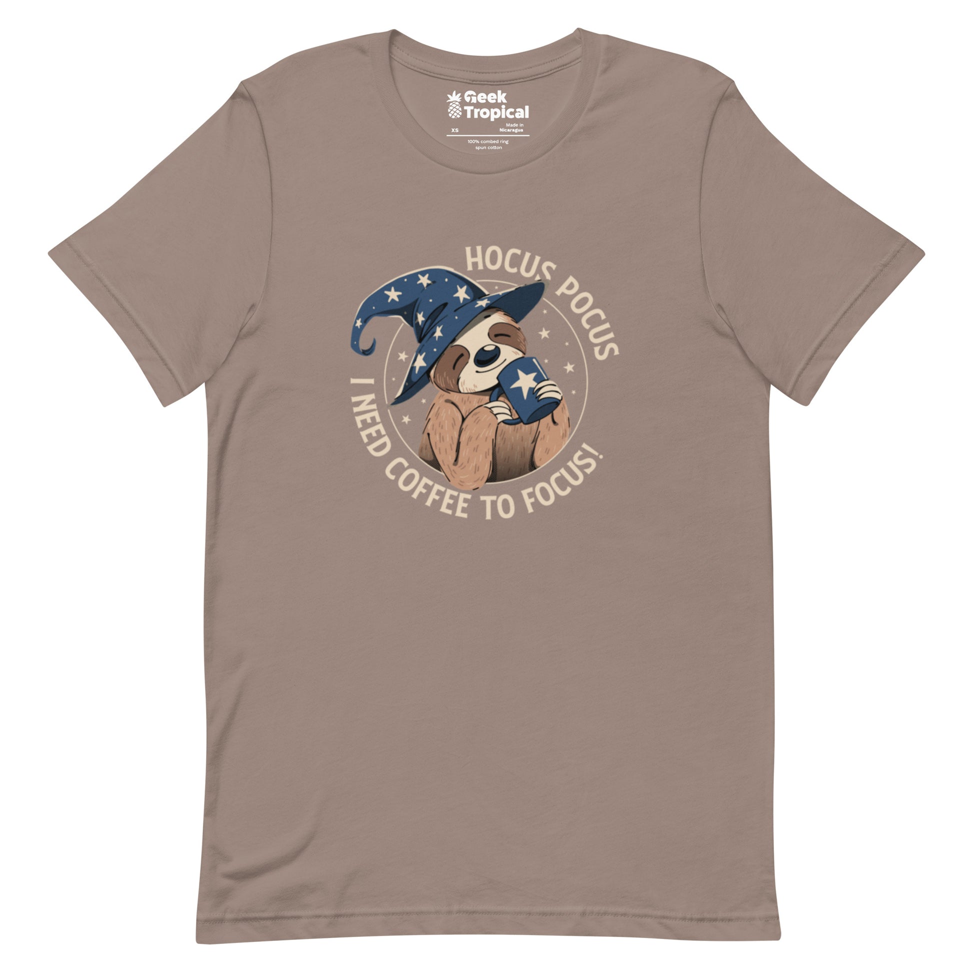 Hocus Pocus Coffee Focus Sloth T-Shirt Geek Nerd