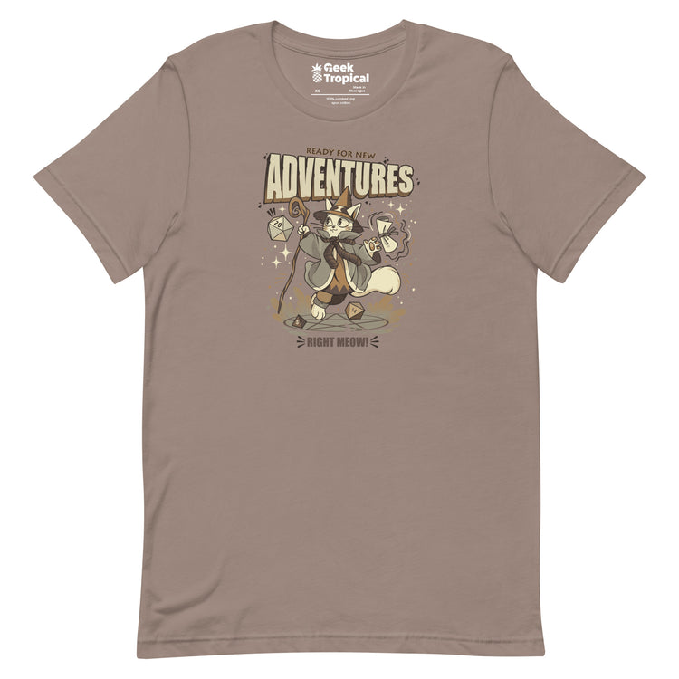 Wizard Cat Ready For New Adventures Light T-Shirt Geek Nerd Advertise to Meta Animal Patterns Design by Tobe Fonseca