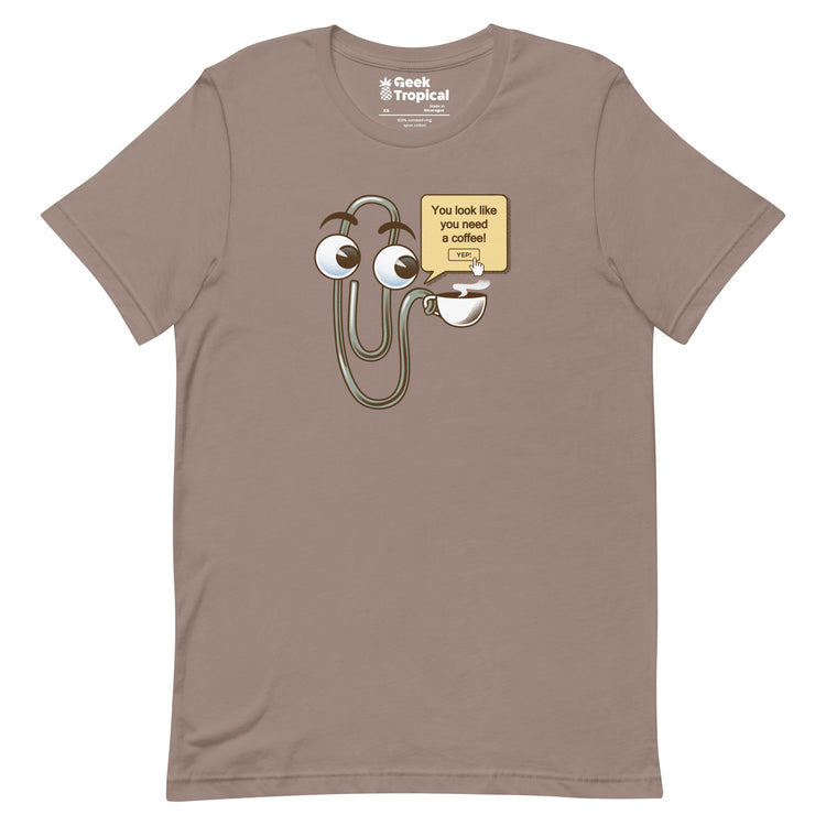 You Look Like You Need a Coffee T-Shirt Geek Nerd Advertise to Meta computer print Design by Tobe Fonseca
