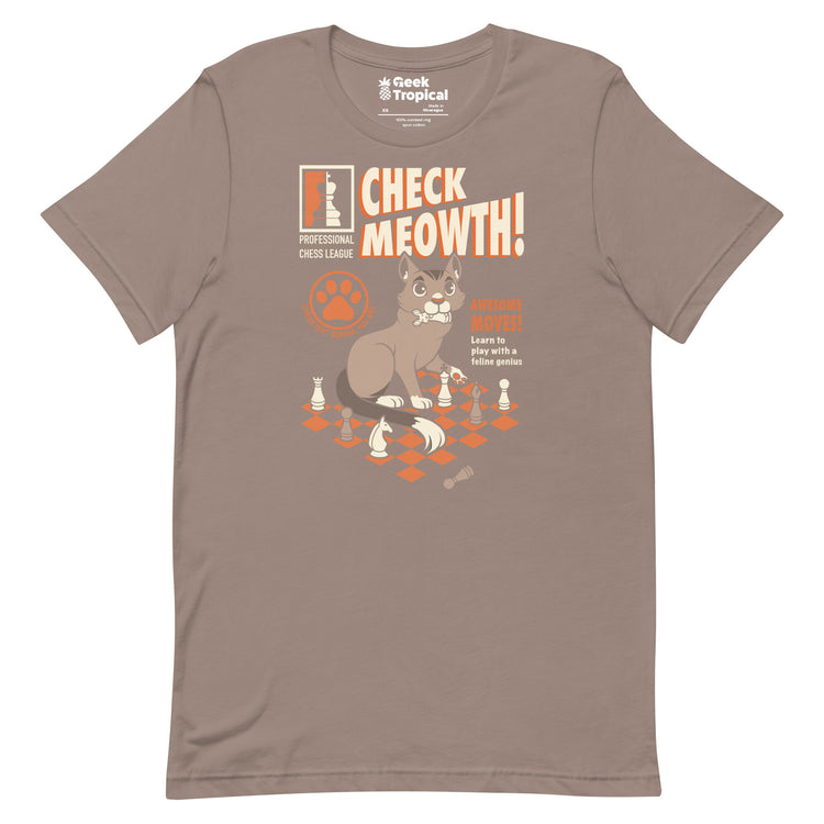 Check Cat Chess T-Shirt Geek Nerd Advertise to Meta Animal Patterns board game print