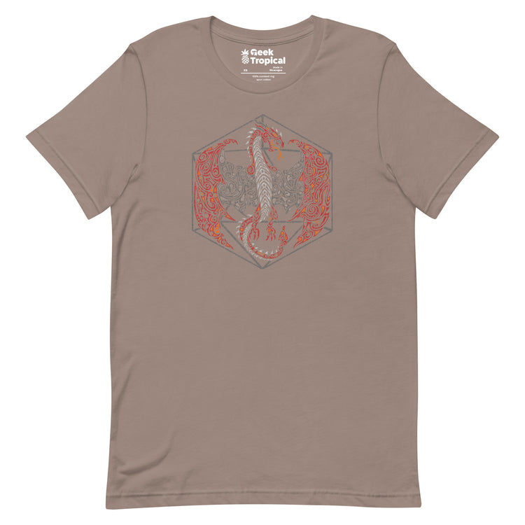 Tribal Dragon D20 T-Shirt Geek Nerd Advertise to Meta dnd & rpg print Fantasy Prints