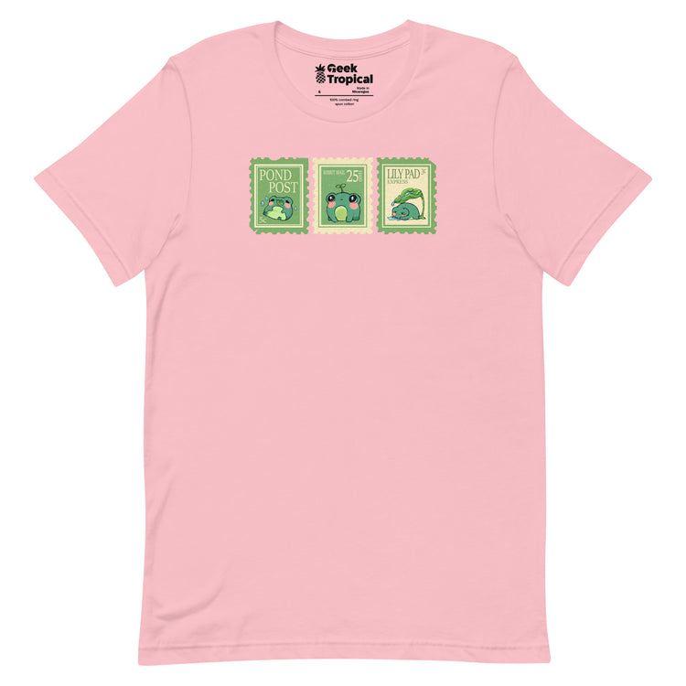 Raining Frogs Stamps T-Shirt Geek Nerd Advertise to Meta Animal Patterns Design by Ardi Tong