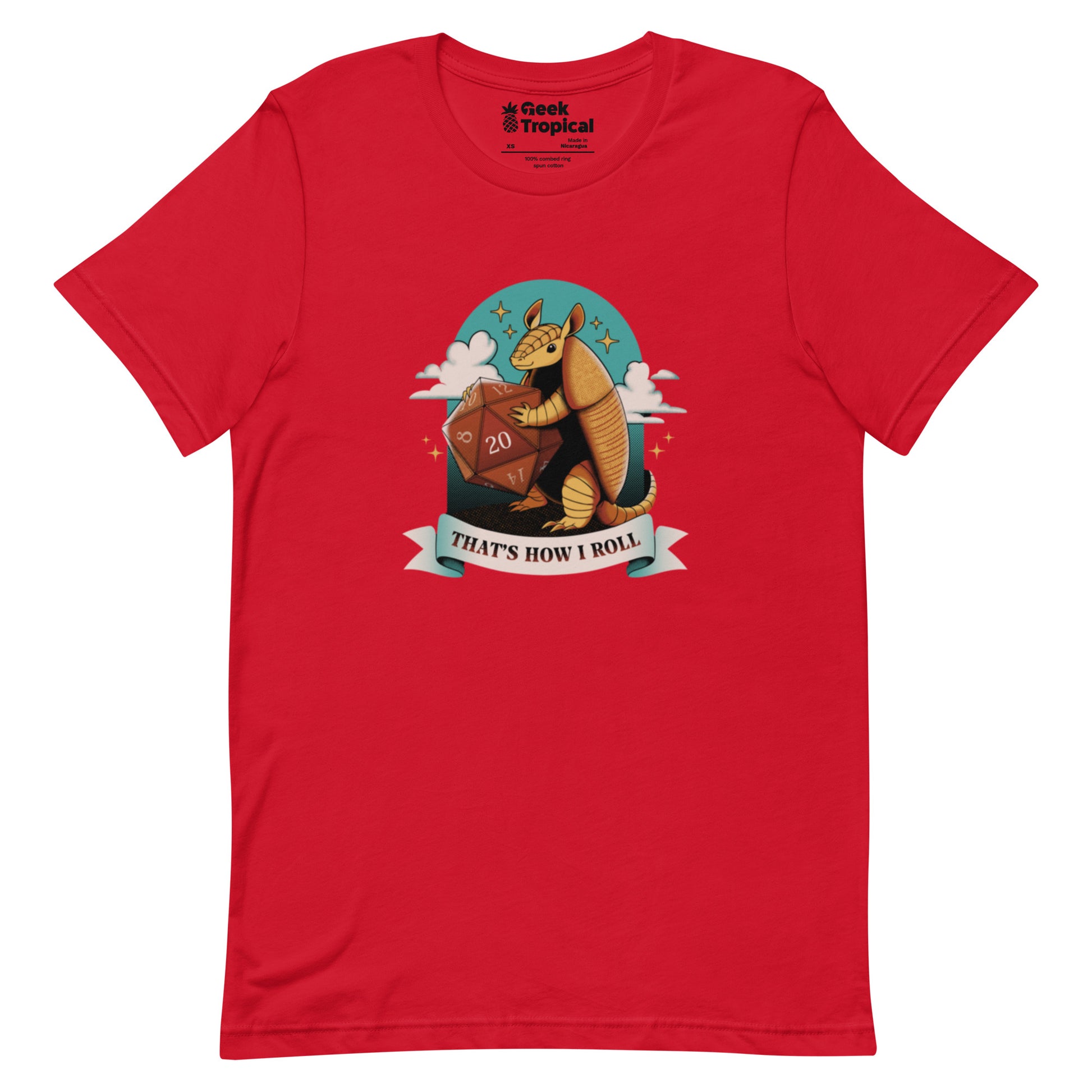 Armadillo Roll DND Dice T-Shirt Geek Nerd Animal Patterns board game print Design by Tobe Fonseca