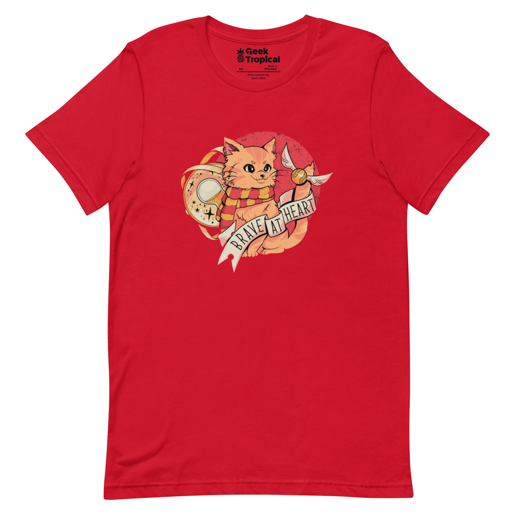 Brave at Heart Cat T-Shirt Geek Nerd Animal Patterns Design by Tobe Fonseca FLOW DESC WRITING