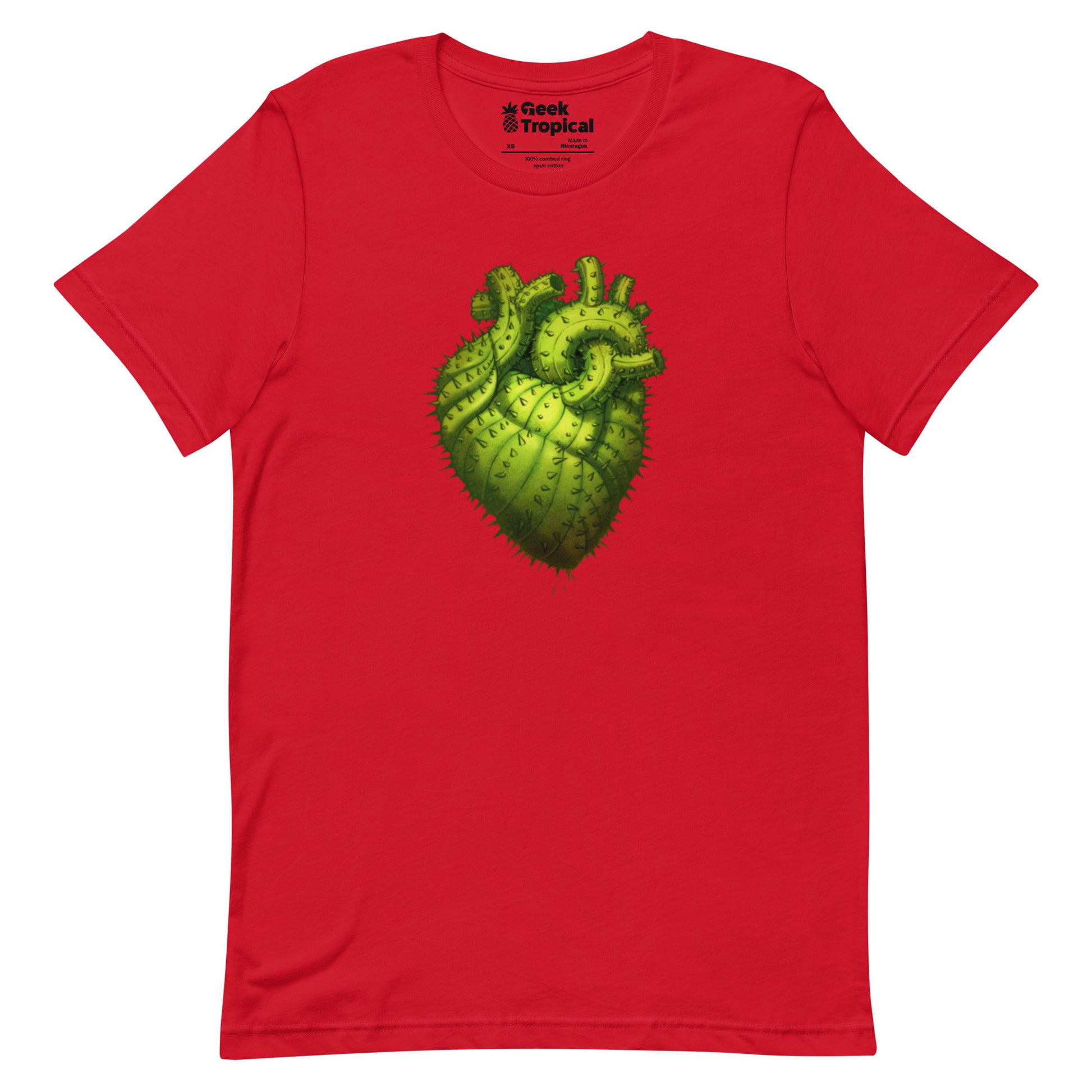 Cactus Heart T-Shirt Geek Nerd Botany Print Design by Tobe Fonseca FLOW DESC WRITING