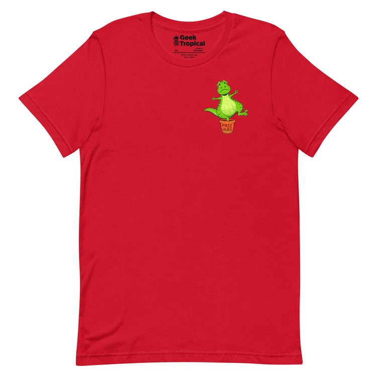 Cactus T - Rex Free Hugs T-Shirt Geek Nerd Botany Print Design by Tobe Fonseca dinosaur print