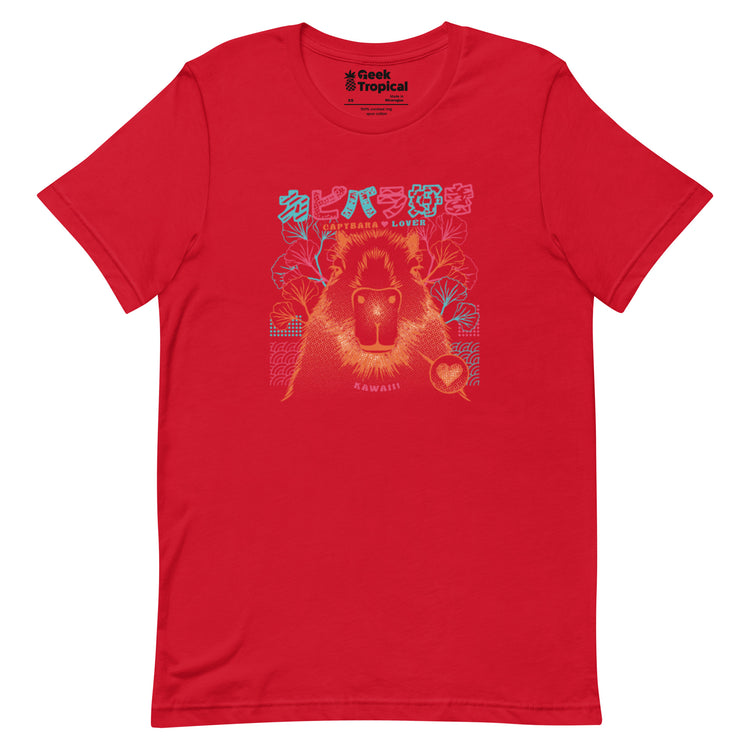 Capybara Neon Ramen T-Shirt Geek Nerd Animal Patterns Anime Design by Tobe Fonseca