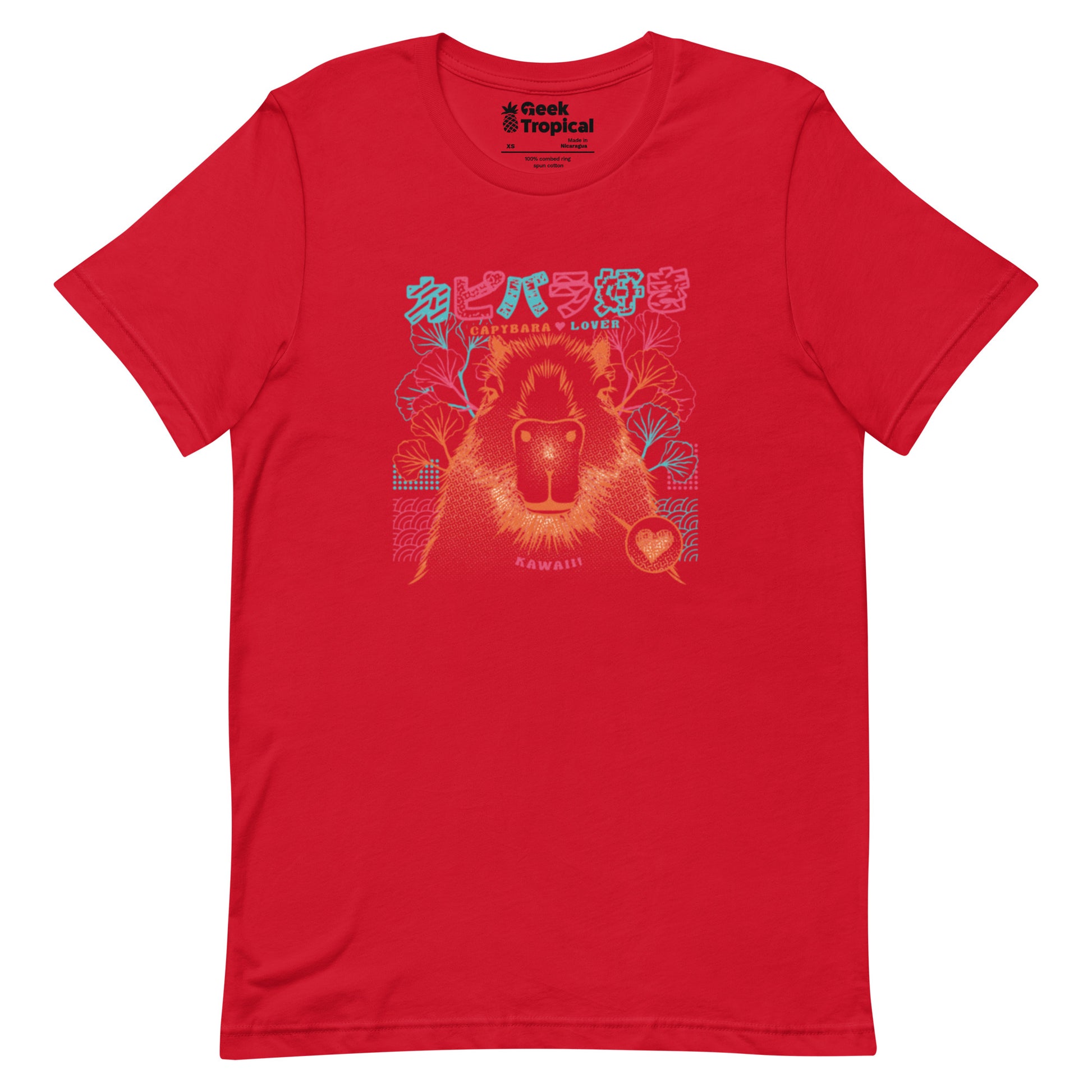 Capybara Neon Ramen T-Shirt Geek Nerd Animal Patterns Anime Design by Tobe Fonseca