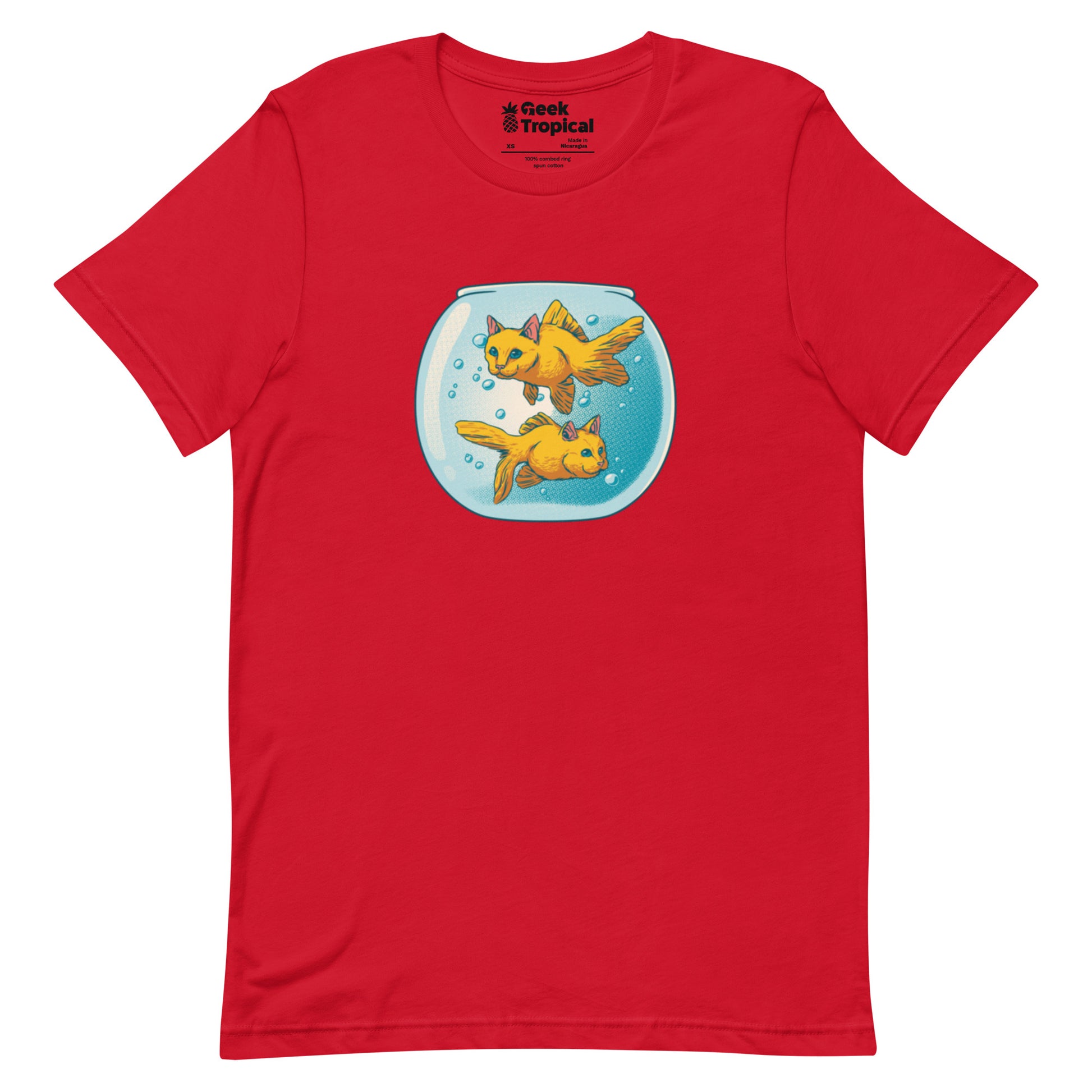 Cat Fish Bowl Funny T-Shirt Geek Nerd Animal Patterns Design by Tobe Fonseca FLOW DESC WRITING