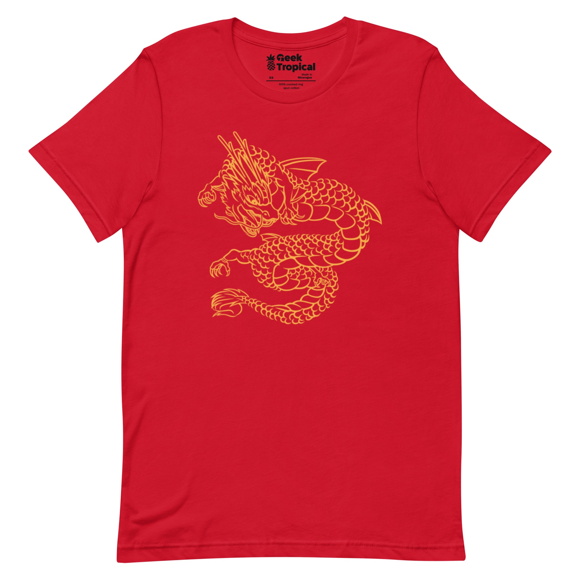 Chinese Golden Dragon T-Shirt Geek Nerd Design by Tobe Fonseca Fantasy Prints FLOW DESC WRITING