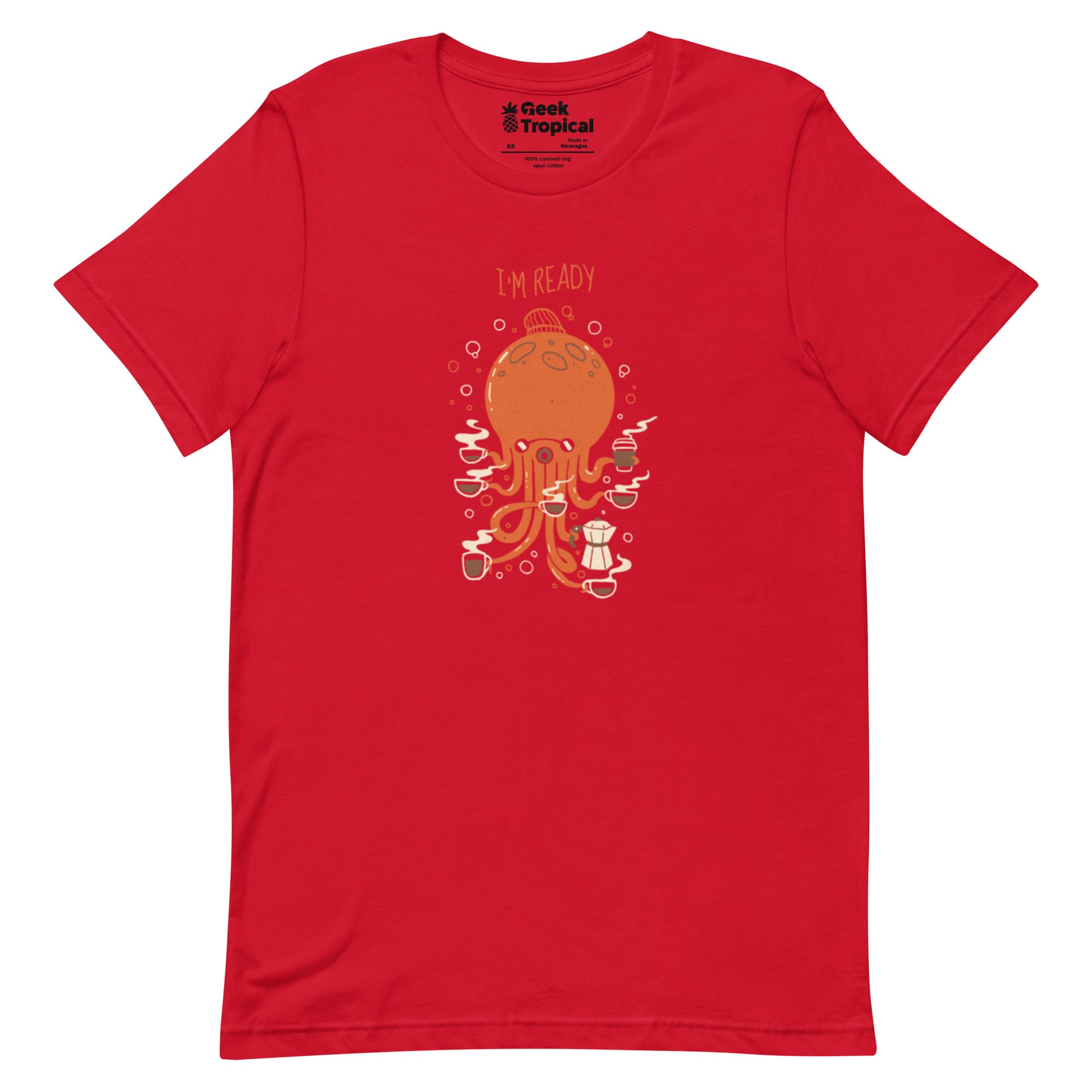 Octopus 8 Coffees Ready T-Shirt Geek Nerd Animal Patterns Design by Tobe Fonseca FLOW DESC WRITING