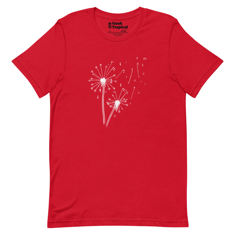 Dandelion Musical Notes T-Shirt Geek Nerd Botany Print Design by Tobe Fonseca FLOW DESC WRITING