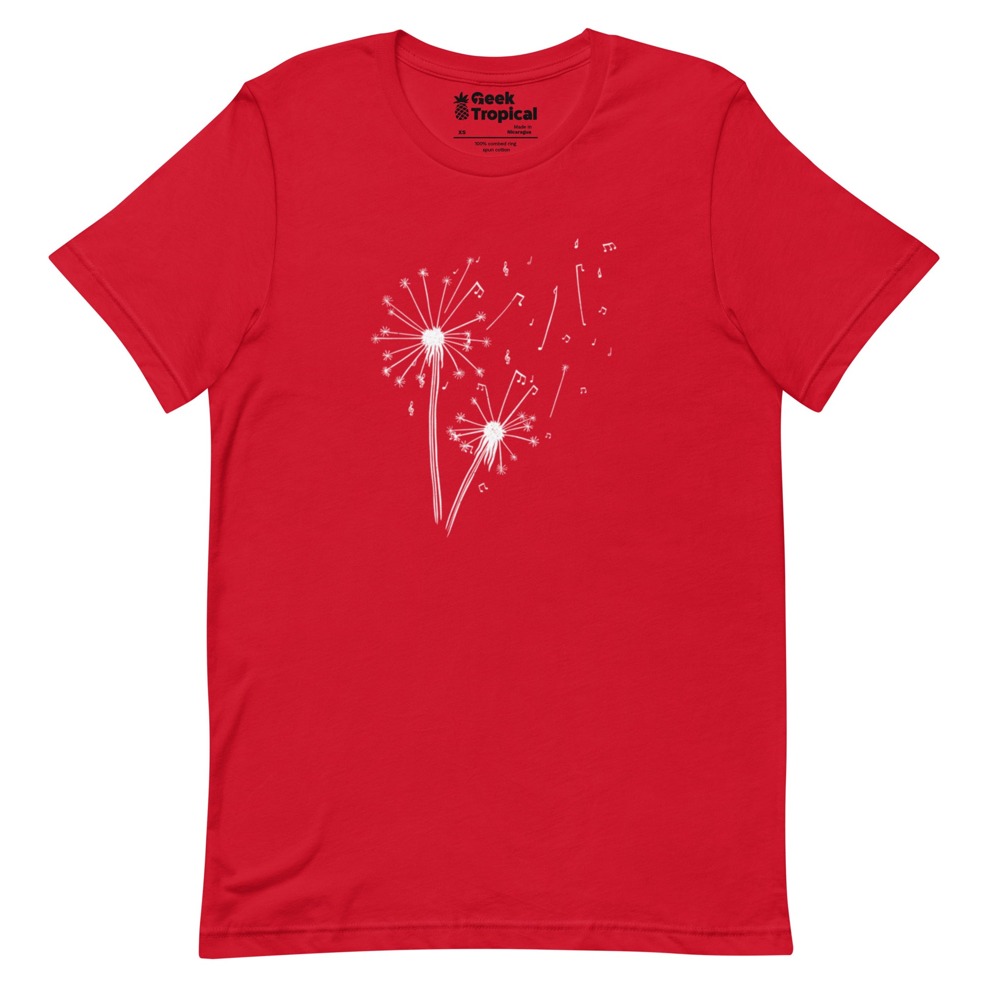 Dandelion Musical Notes T-Shirt Geek Nerd Botany Print Design by Tobe Fonseca FLOW DESC WRITING