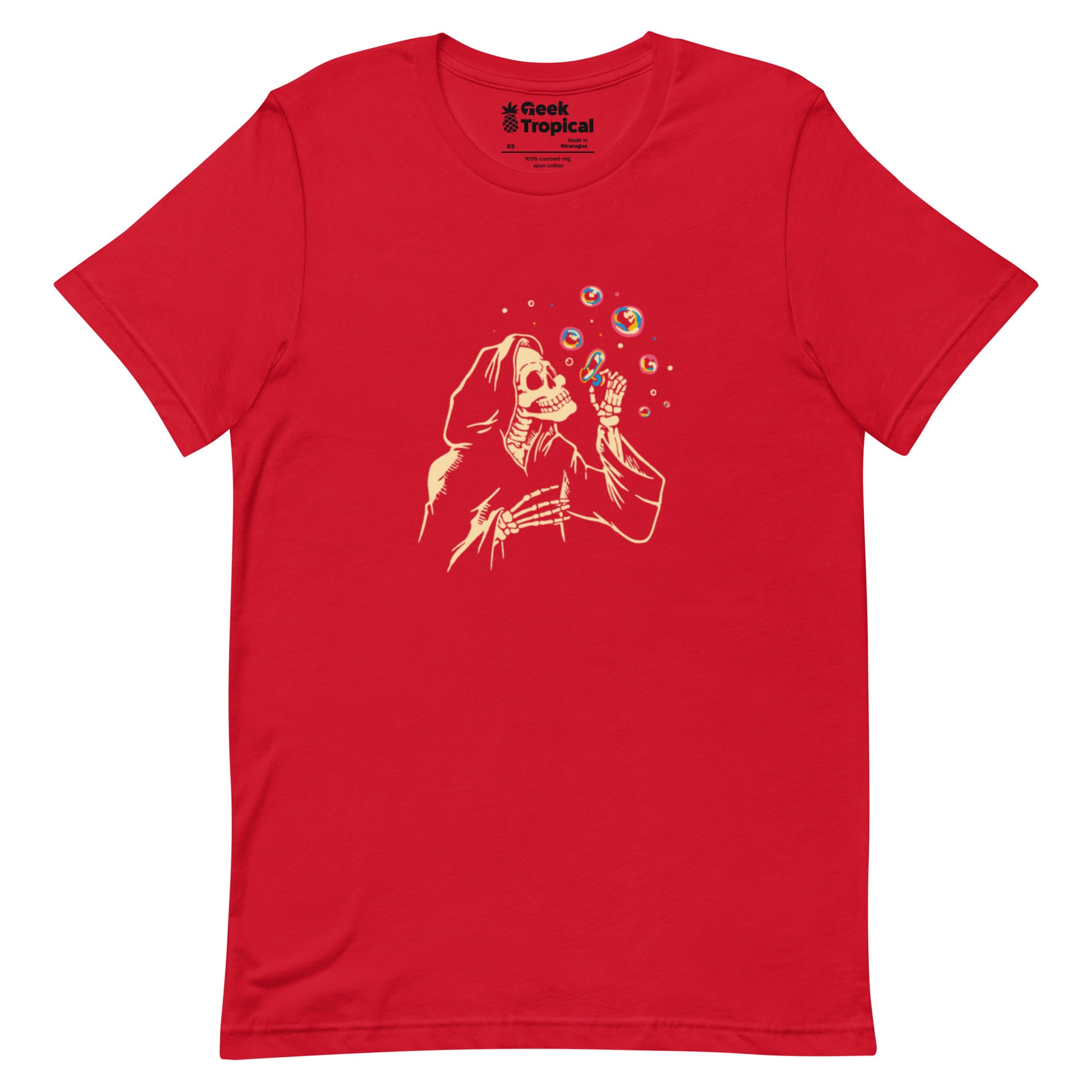 Death Blowing Bubbles T-Shirt Geek Nerd Design by Tobe Fonseca Fantasy Prints FLOW DESC WRITING