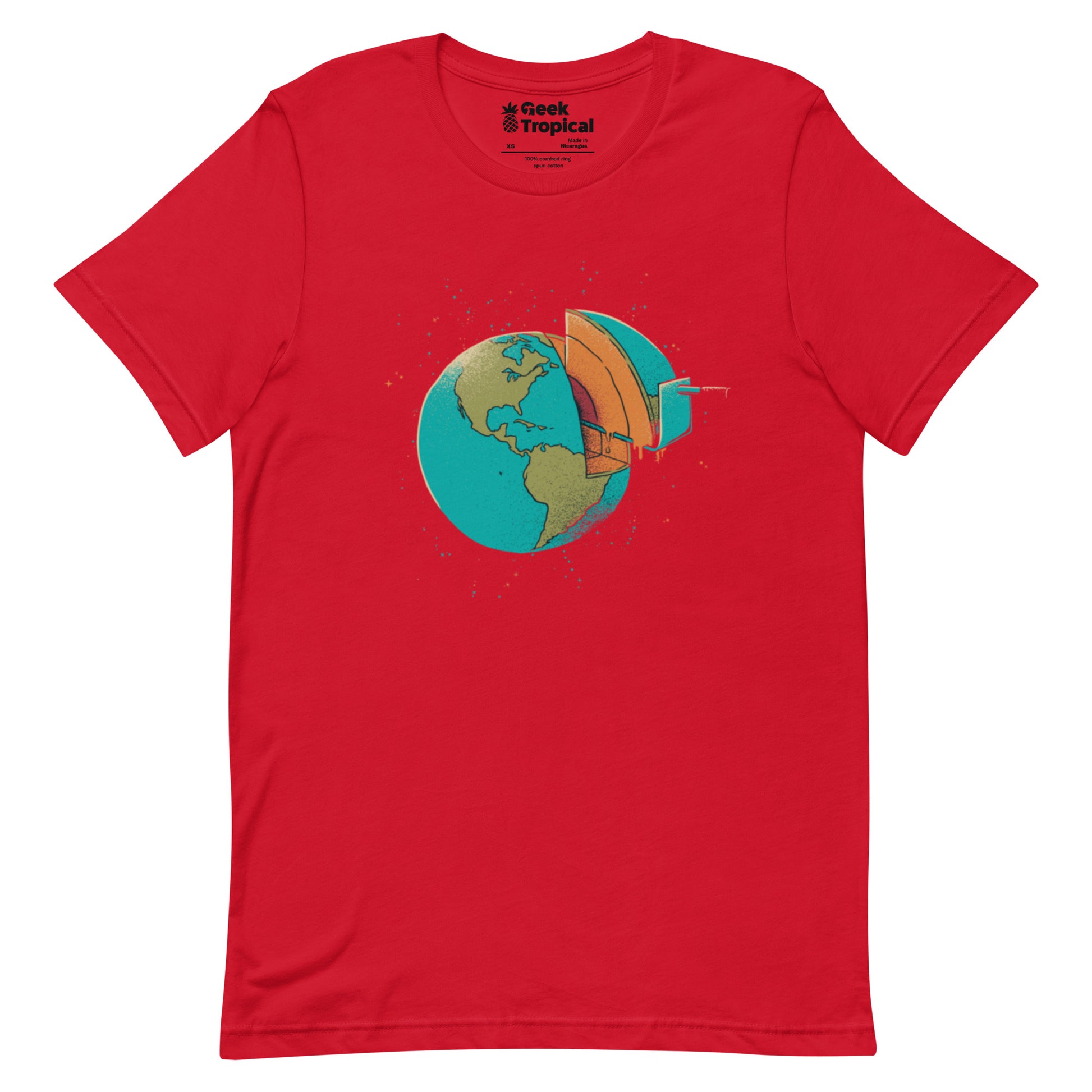 Earth Crust Cake T-Shirt Geek Nerd Design by Tobe Fonseca FLOW DESC WRITING Funny Prints
