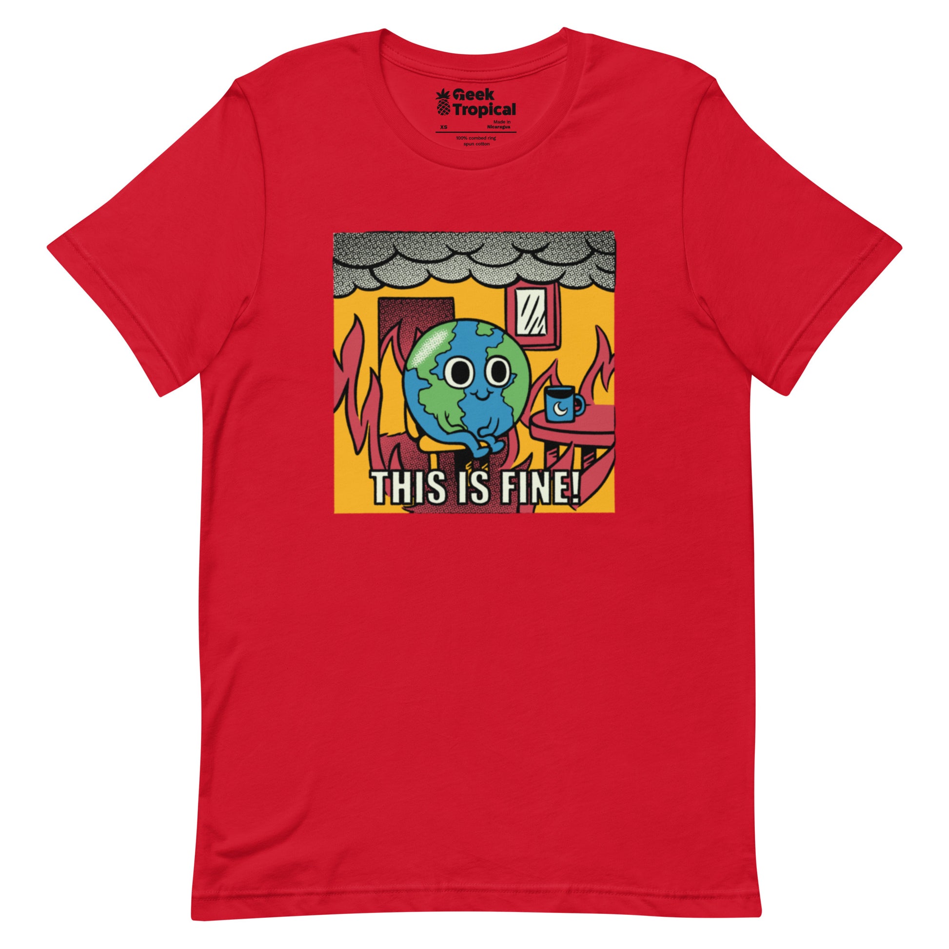 Earth Fire T-Shirt Geek Nerd Design by Tobe Fonseca Fantasy Prints FLOW DESC WRITING