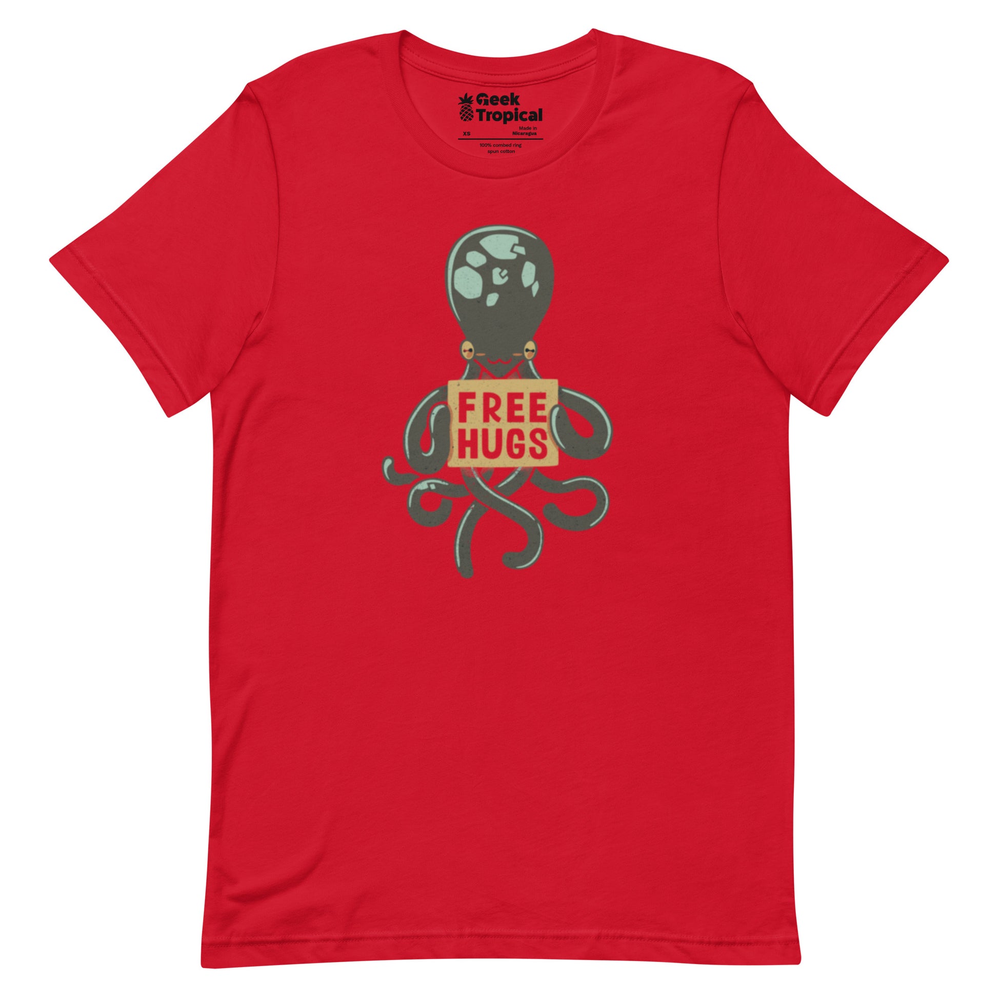 Free Hugs Octopus T-Shirt Geek Nerd